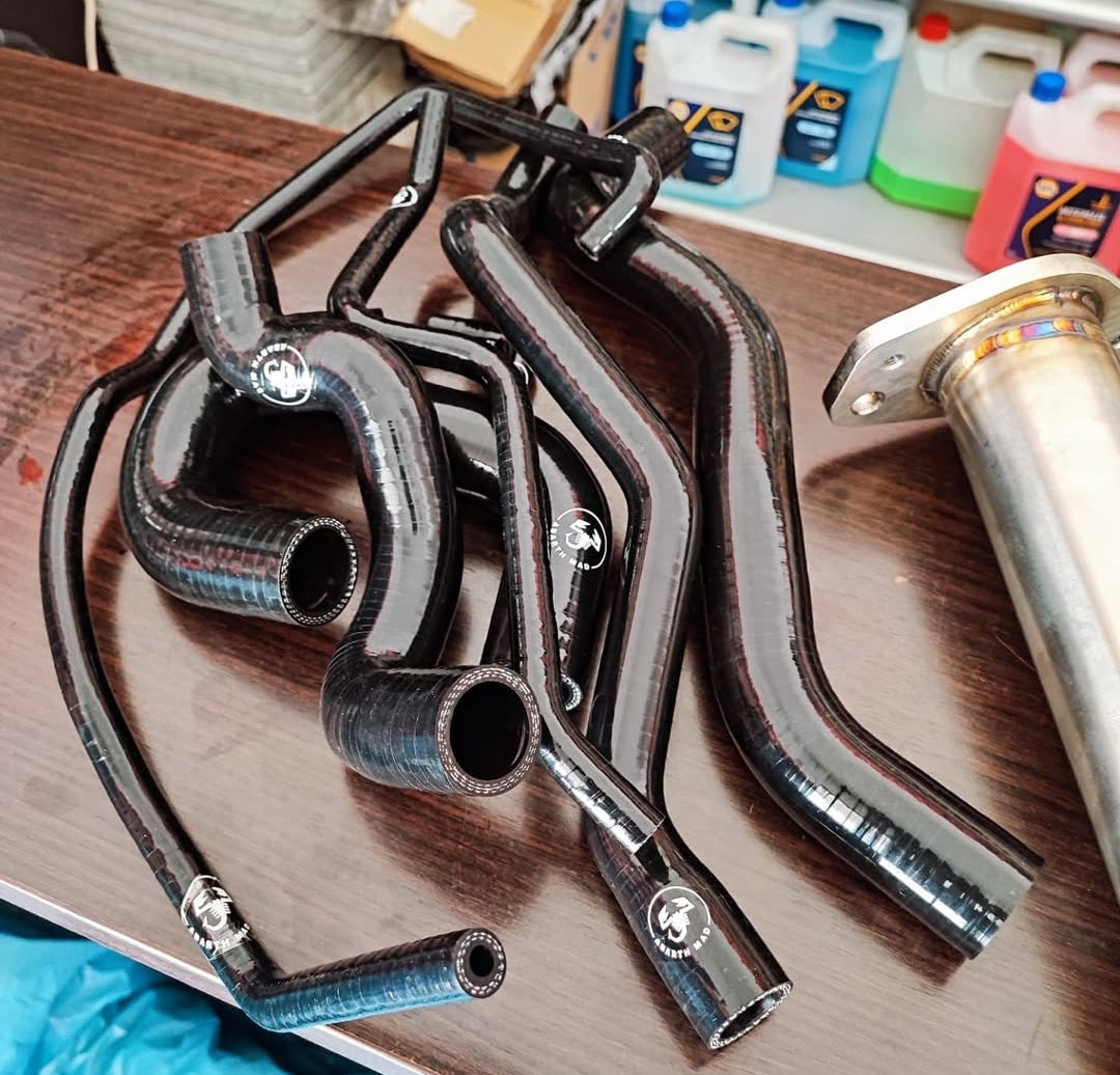 Abarth Kit (8) Silicone Water Radiator Hoses Black⚫ or Red🔴