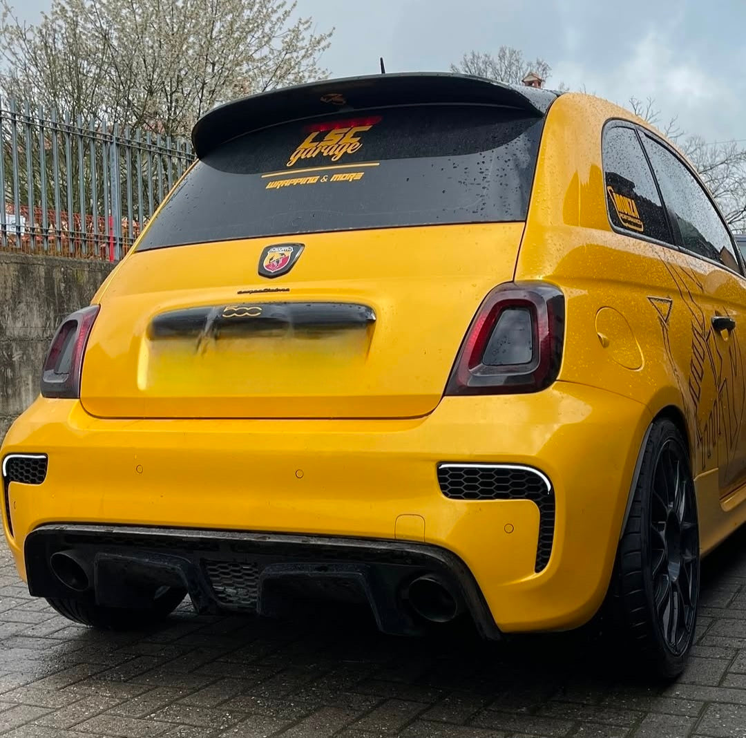 Abarth 500 Restyling Bumper Set Pareja (2) 3D Rear Reflector Lights Rejilla Paragolpes Trasero with LED Reverse Marcha atrás
