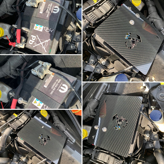 Abarth Real Carbon Fiber Battery Cover Batería Mopar