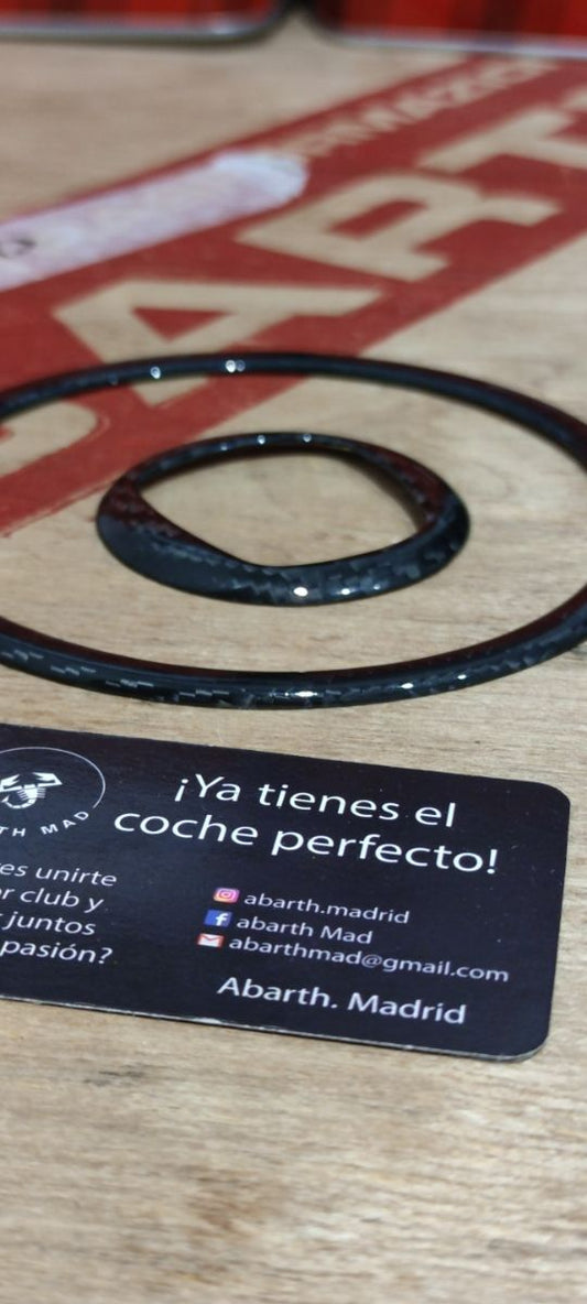Abarth Rings (2) Airbag Carbon Fiber Steering Wheel