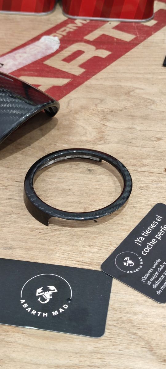 Abarth ONLY RHD Gauge Turbo Surround Carbon Fiber Ring Cover (UK, Cyprus, Malta, Japan...)