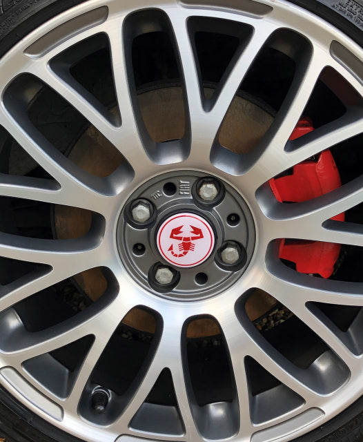 Abarth 60mm Tapa Llantas Cubre Bujes Azules