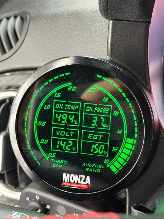 Abarth 500 595 695 Manometro Reloj Gauge 6-1 80mm Led Digital (Afr, egt, turbo...)