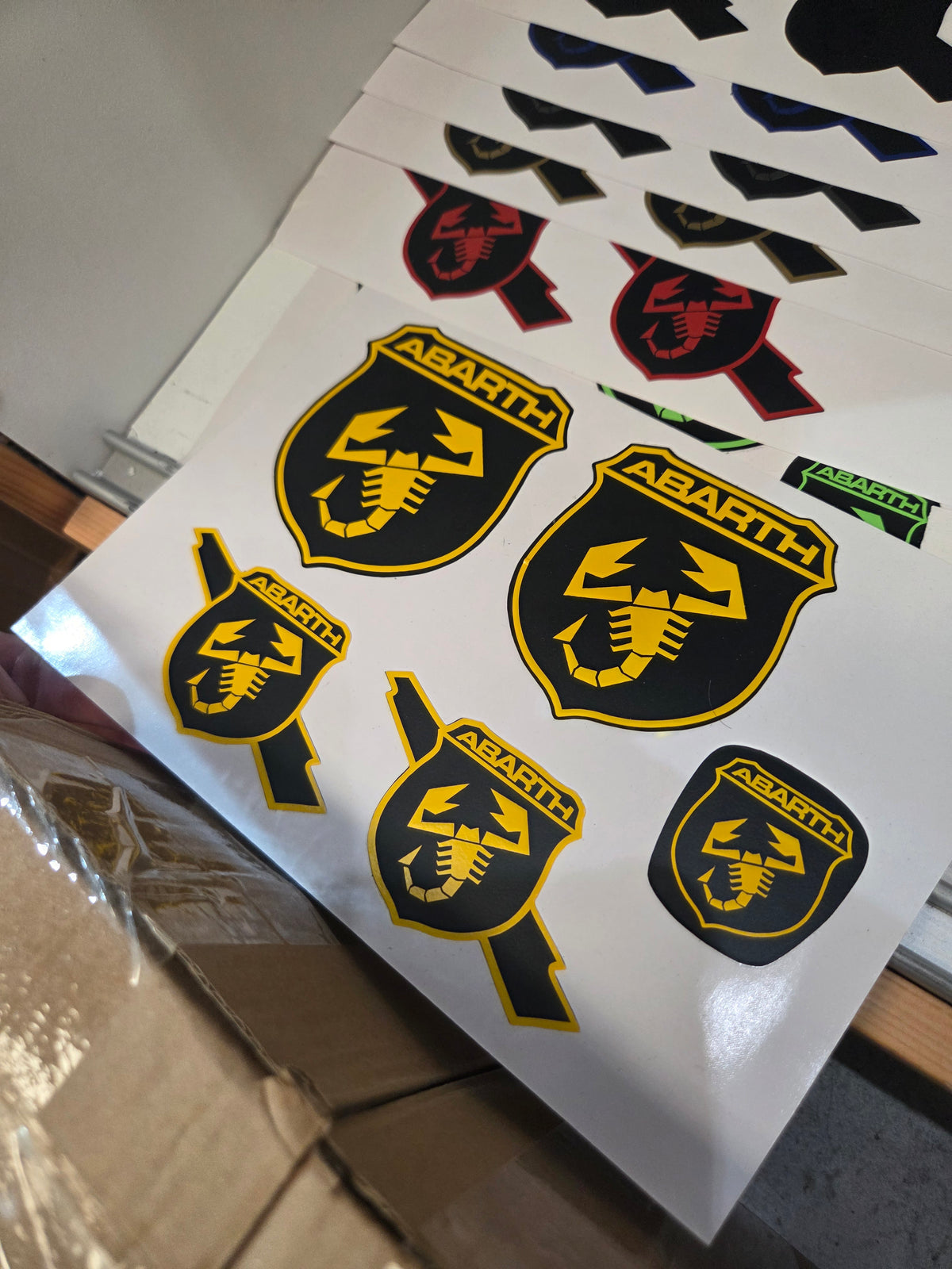 Abarth 500 All Model Set Vinyl Stickers Kit Logos Vinyl Emblems (5 vinyls)