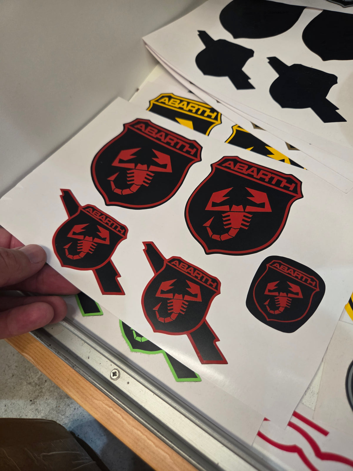 Abarth 500 All Model Set Vinyl Stickers Kit Logos Vinyl Emblems (5 vinyls)