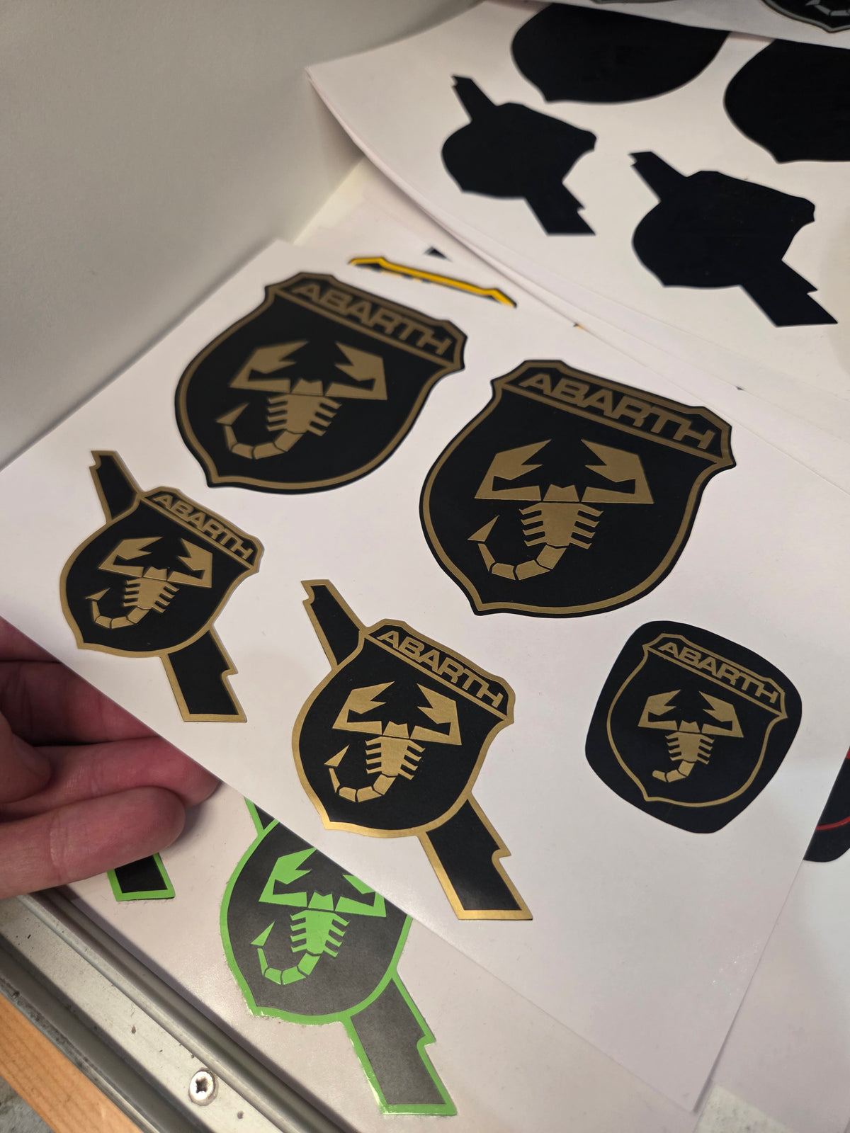 Abarth 500 All Model Set Vinyl Stickers Kit Logos Vinyl Emblems (5 vinyls)