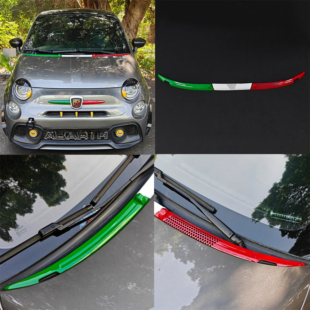 Abarth 500 Abs Italian Flag 🇮🇹 Cover Vierteaguas Windshield
