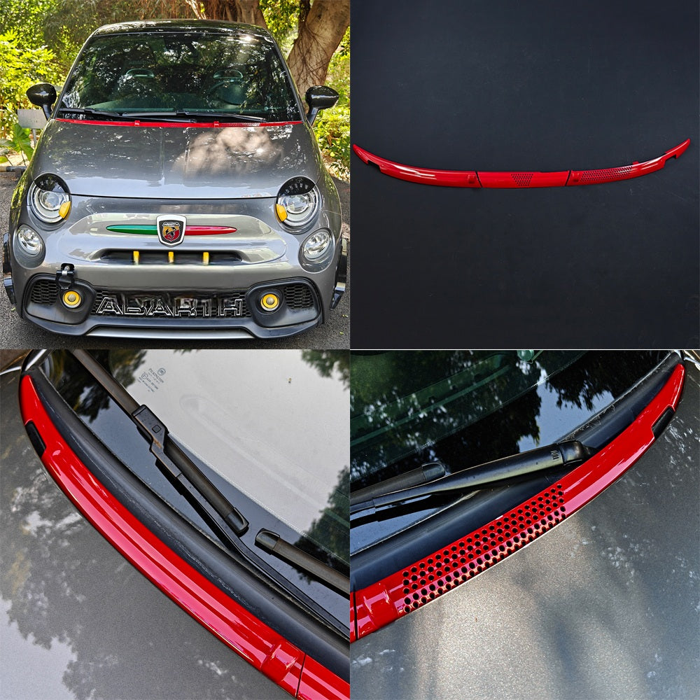 Abarth 500 Coloured All Model Cover Windshield Black Gloss ABS Vierteaguas Negro Brillo
