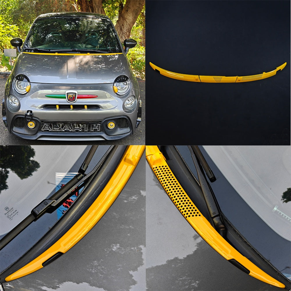Abarth 500 Coloured All Model Cover Windshield Black Gloss ABS Vierteaguas Negro Brillo