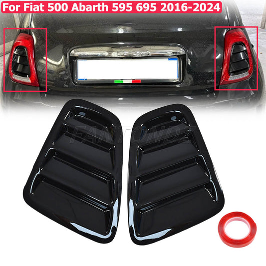 Abarth 2016+ Restyling Cover Faros Traseros Estillo Rejilla Negro brillo Tail lights Insert Cover