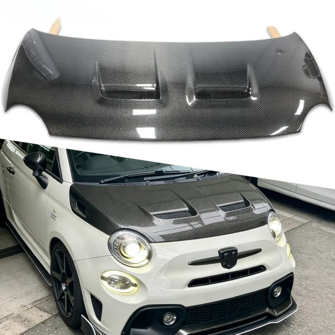 Exclusive Pre-Order!! Abarth Fiat 500 Carbon Fiber 100% Japan Hood Carbon Fiber