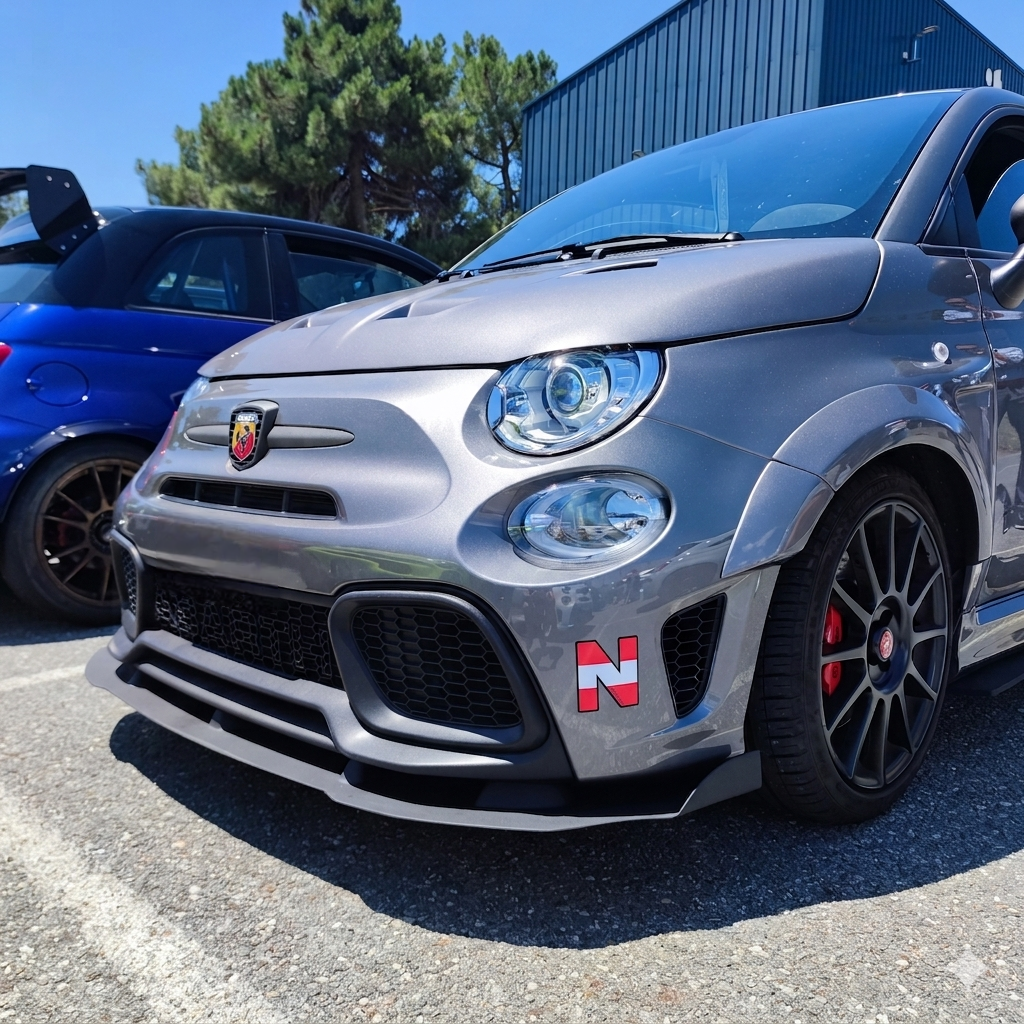 Abarth 2016+ Restyling Front Bumper Grille Honeycomb Set (2) Foglights Delete Paragolpes Delantero Rejilla Elimina Antinieblas