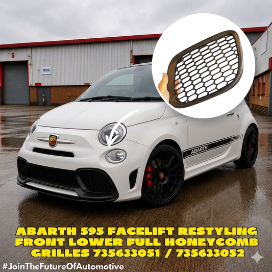 Abarth 2016+ Restyling Front Bumper Grille Honeycomb Set (2) Foglights Delete Paragolpes Delantero Rejilla Elimina Antinieblas