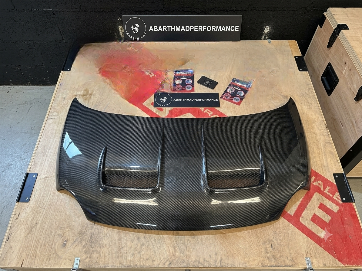 Exclusive Pre Order!! Abarth Fiat 500 Carbon Fiber 100% Japan Hood Capó Fibra Carbono