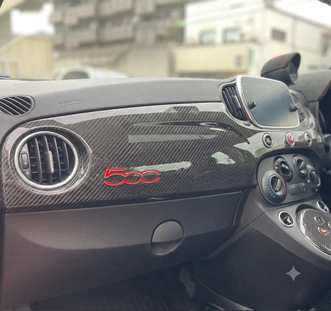 Abarth Dashboard Carbon Fiber Cover