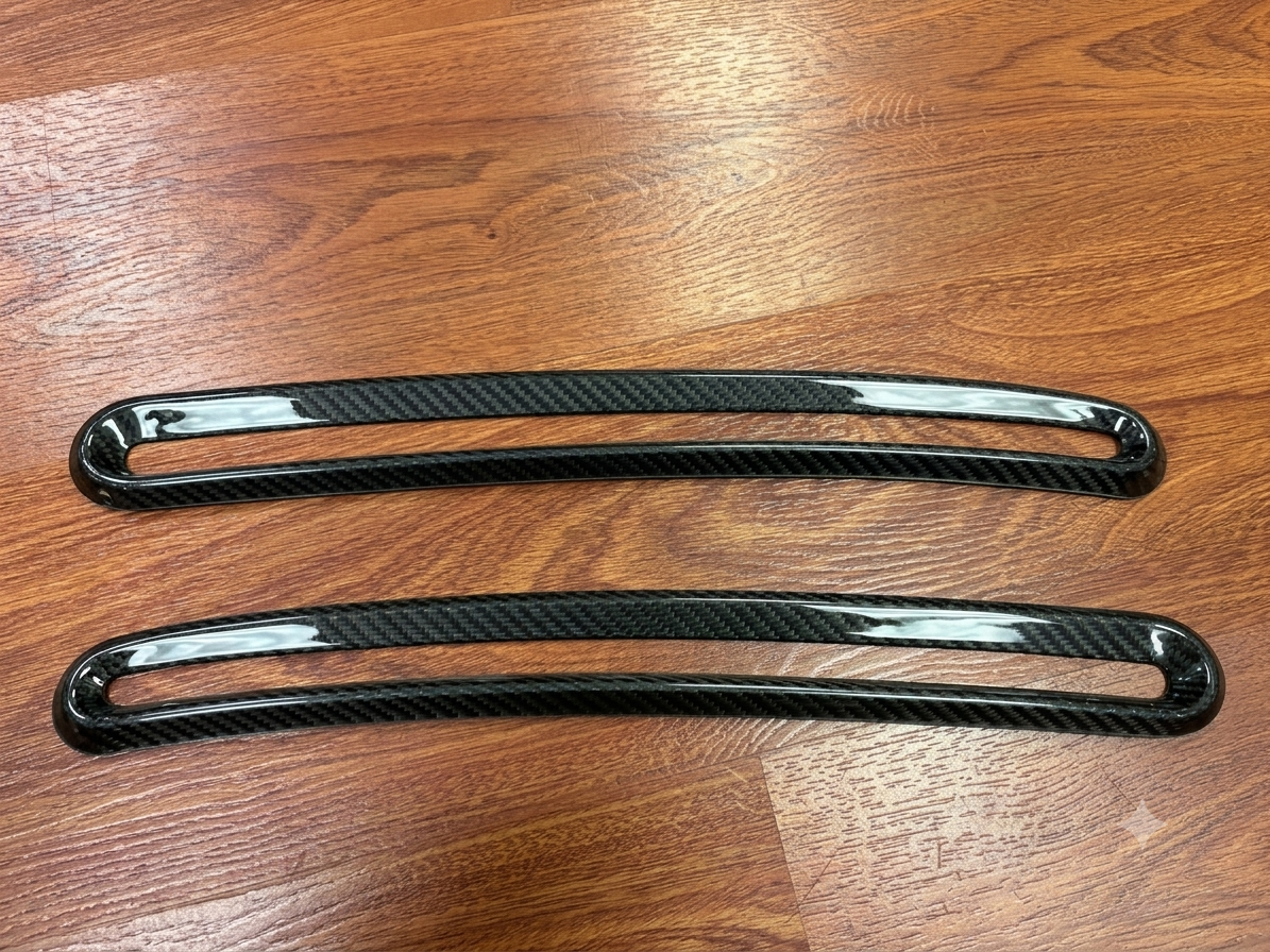 Abarth 500 All Model Carbon Fiber Windshield Defroster Air Top Vents Set (2) Cover Salpicadero Aireadores Superiores
