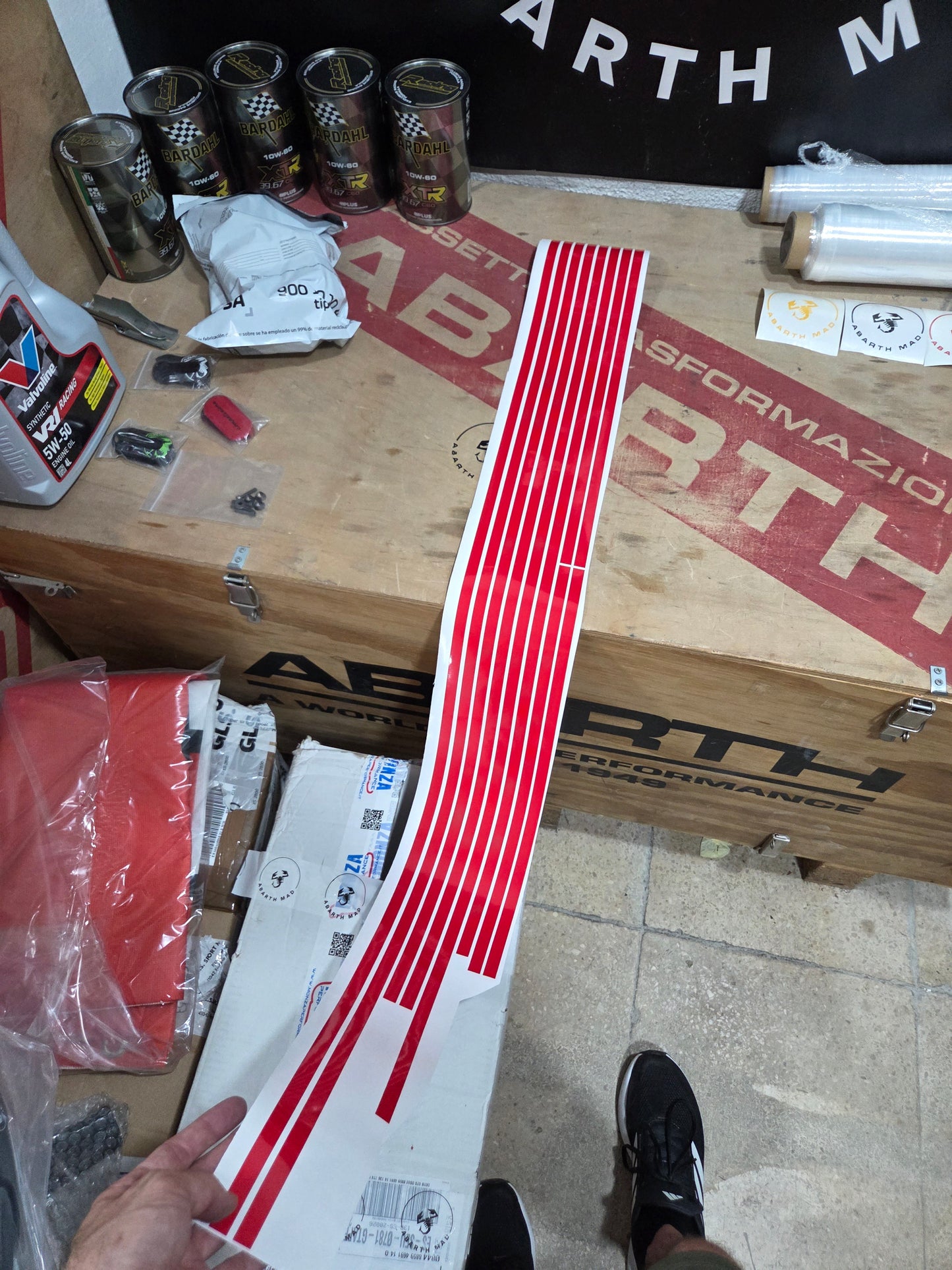 Abarth Fiat Vinilo Estilo Bicolor Franja Vinyl