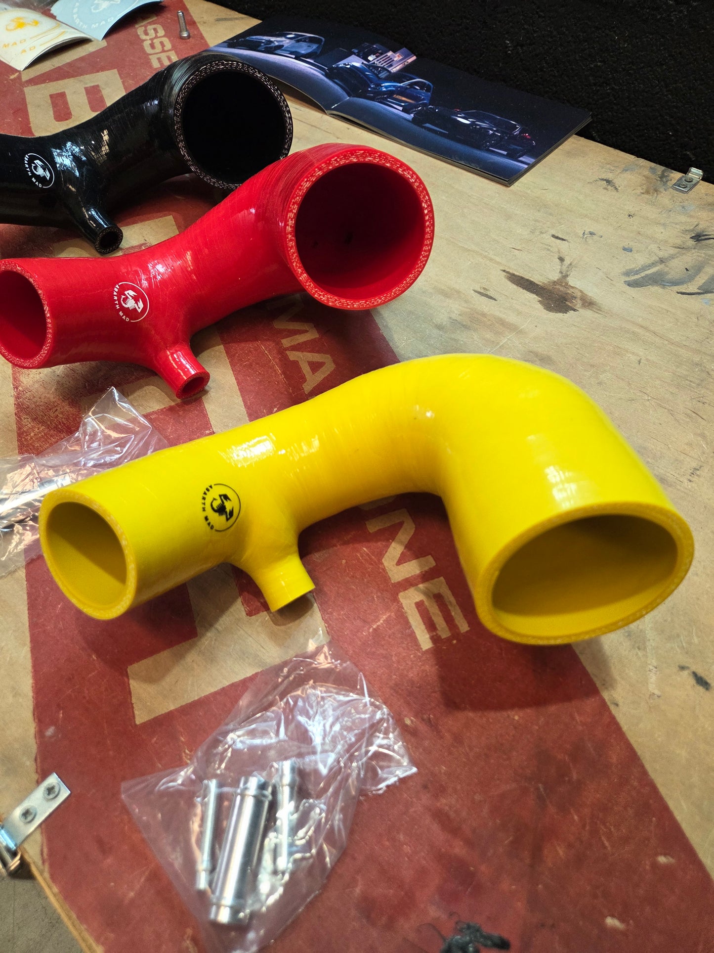 Abarth 500 All Model Silicone Elbow Hose Manguito Silicona Admisión Turbo Garret 1446 o IHI 🔴⚫️🟡