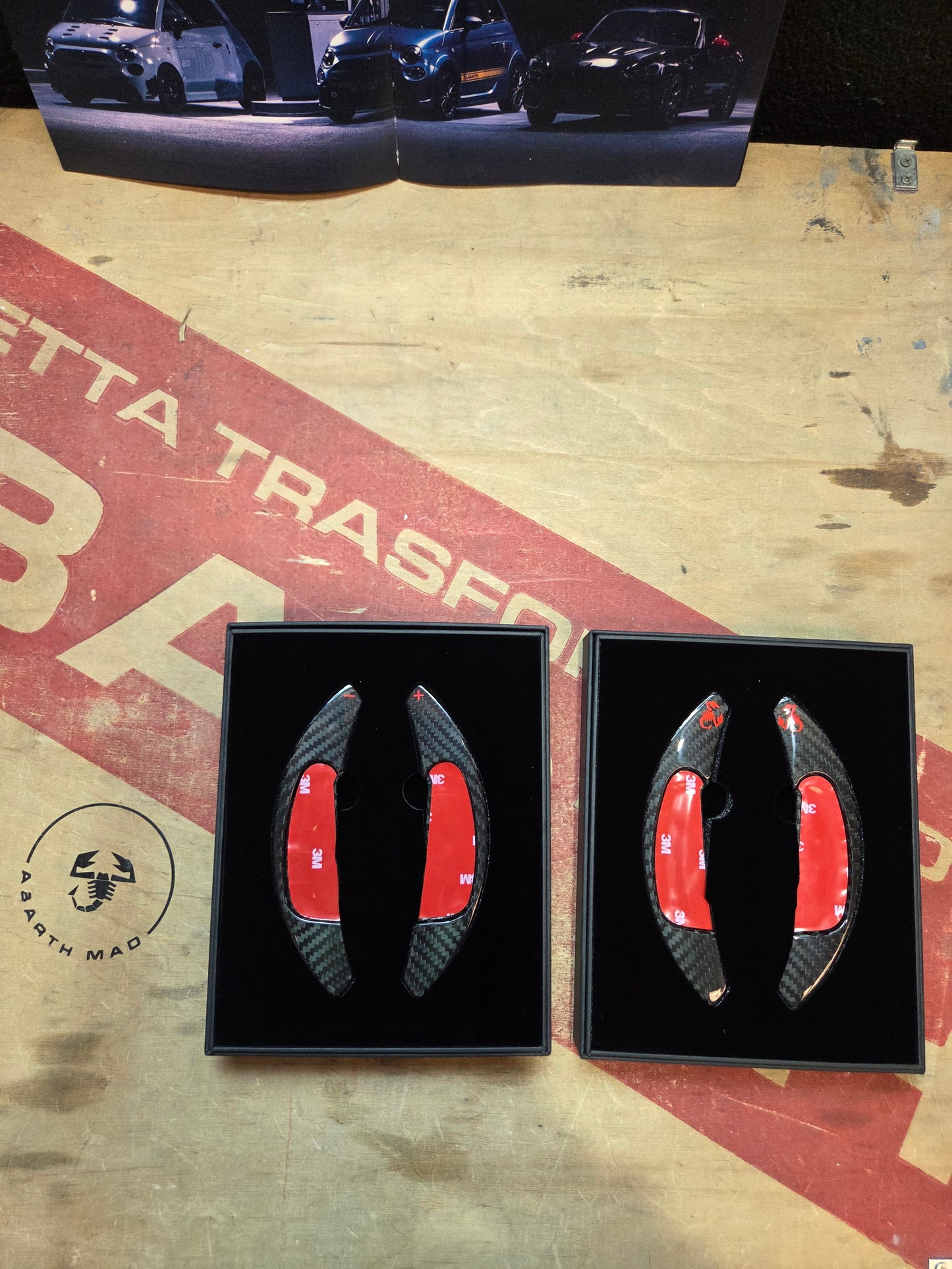 Abarth MTA Extension Levas Paddle Shifter Carbon Fiber or Aluminium