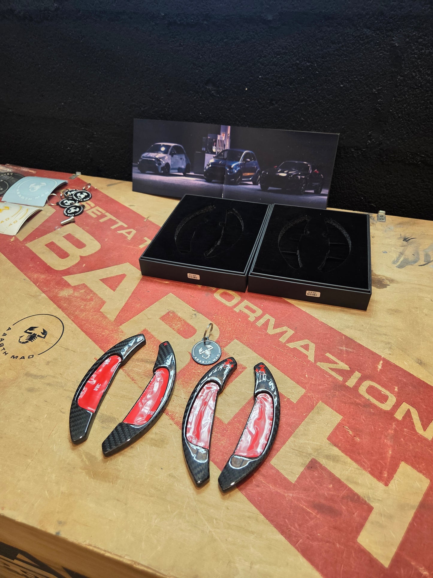 Abarth MTA Extension Levas Paddle Shifter Carbon Fiber or Aluminium