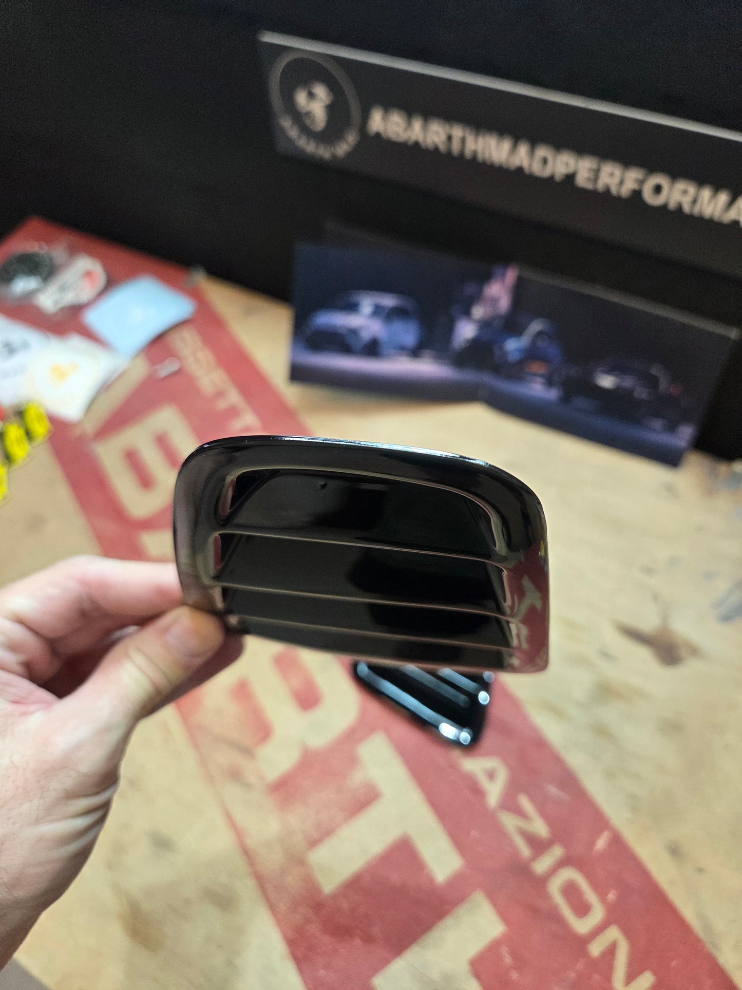 Abarth 2016+ Restyling Cover Faros Traseros Estillo Rejilla Negro brillo Tail lights Insert Cover