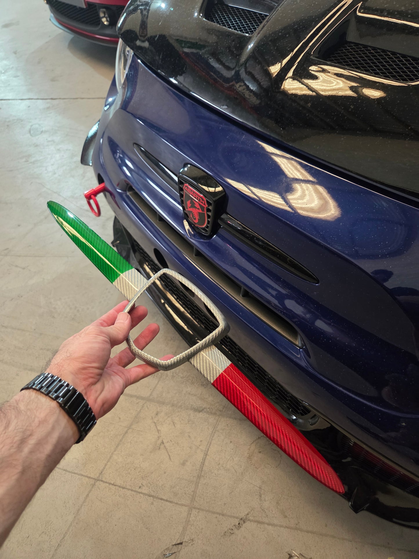 Abarth Fiat Cover Emblema Delantero OEM Fibra de Carbono Italia 🇮🇹