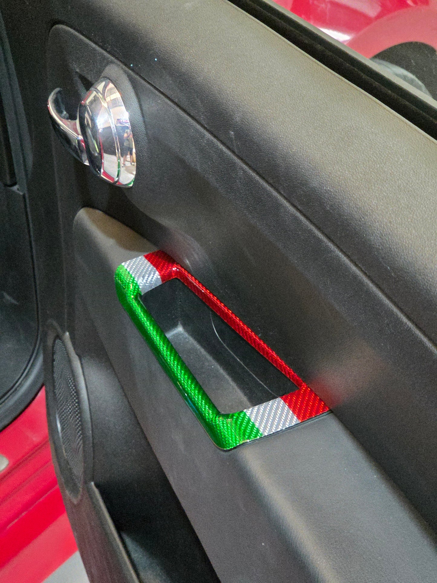 Abarth 500 595 695 Italia 🇮🇹 Cover Regulación Espejo Reposabrazos Fibra de Carbono 100% Real Mirrors