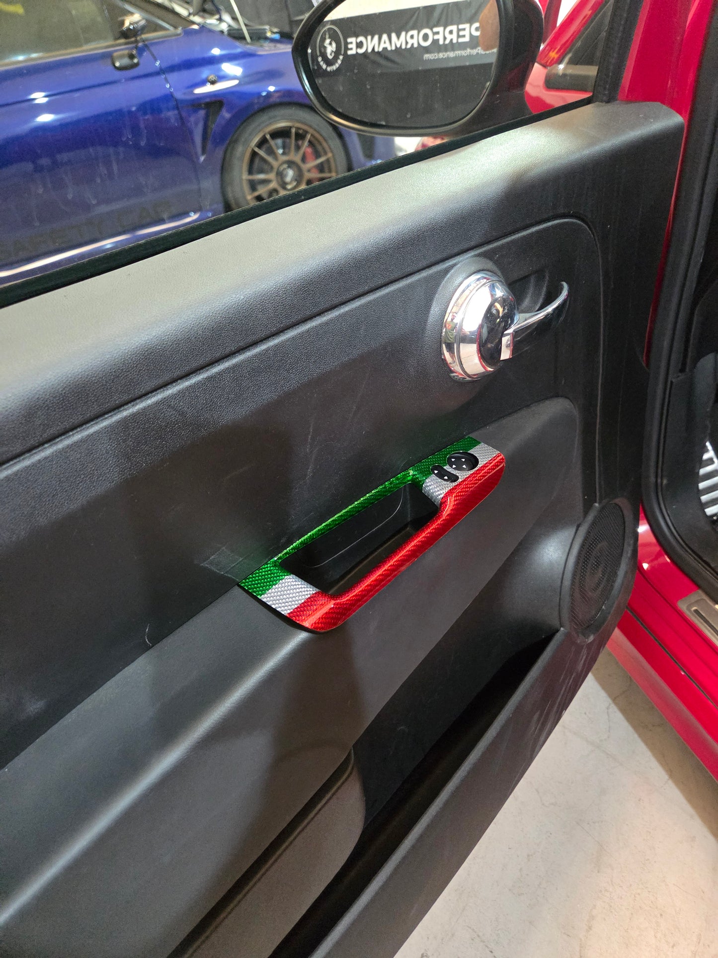 Abarth 500 595 695 Italia 🇮🇹 Cover Regulación Espejo Reposabrazos Fibra de Carbono 100% Real Mirrors