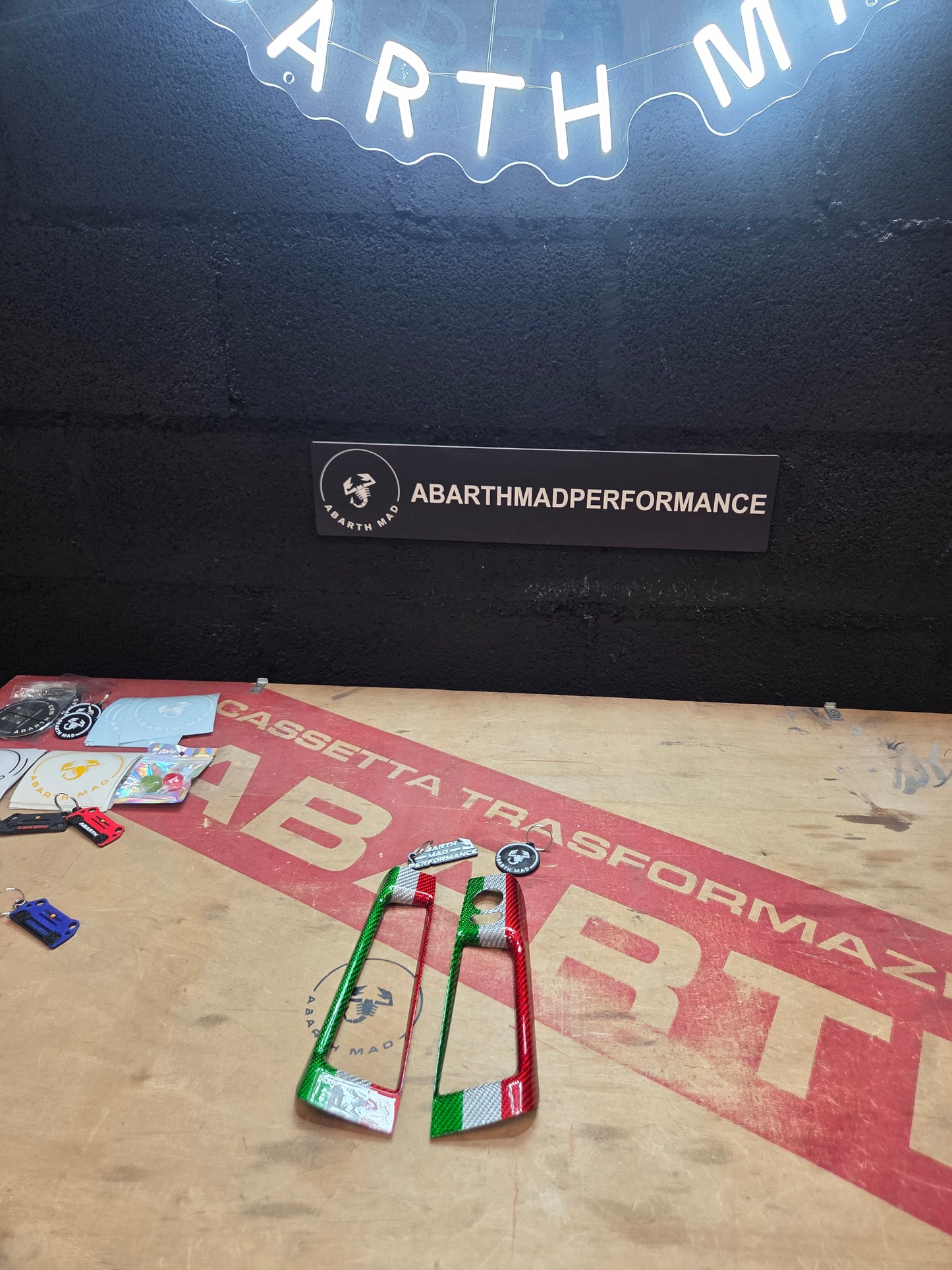 Abarth 500 595 695 Italia 🇮🇹 Cover Regulación Espejo Reposabrazos Fibra de Carbono 100% Real Mirrors