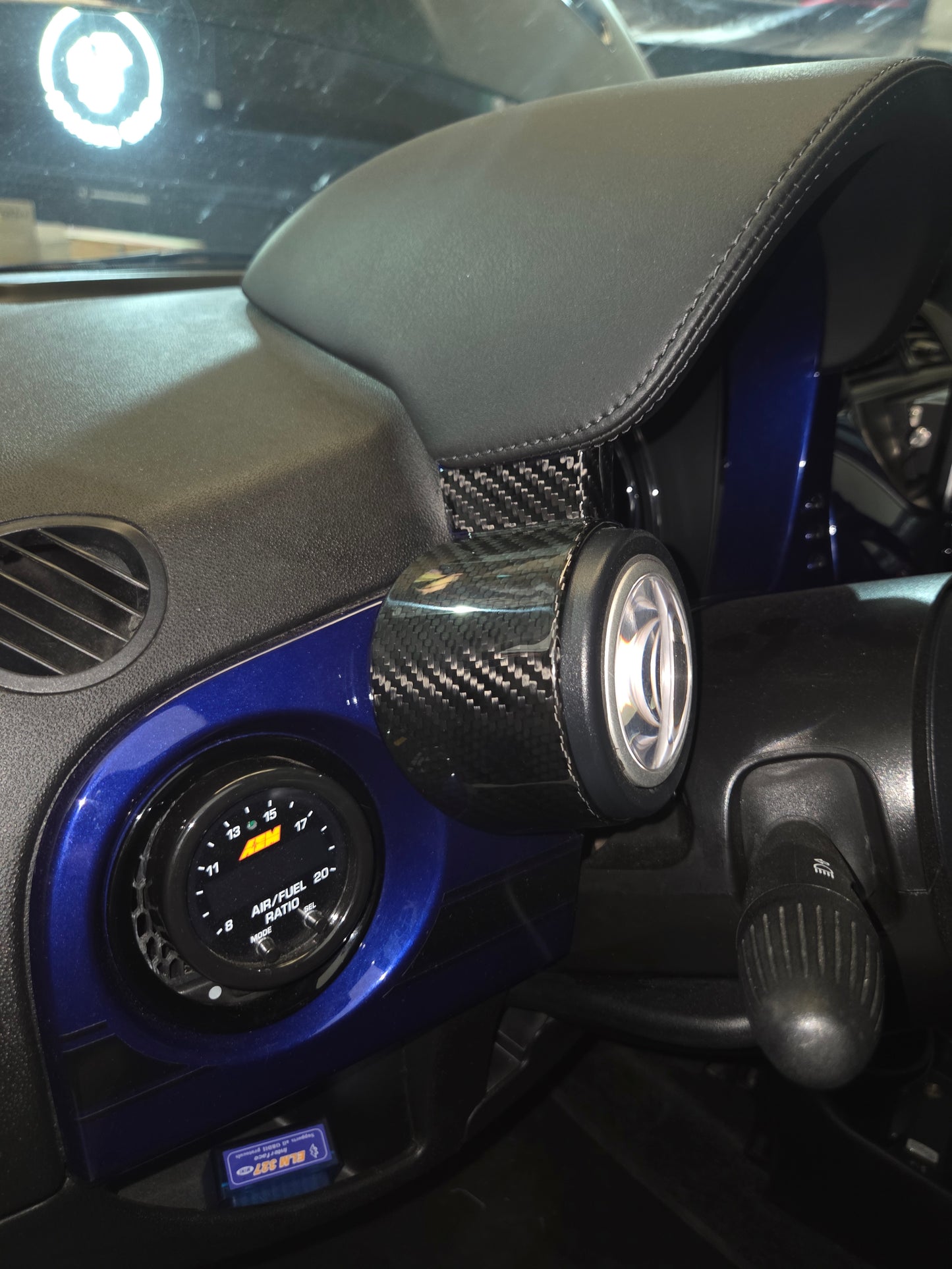 Abarth 595 695 Restyling Cover Reloj Gauge Turbo Fibra de Carbono 100% Real Carbon Fiber