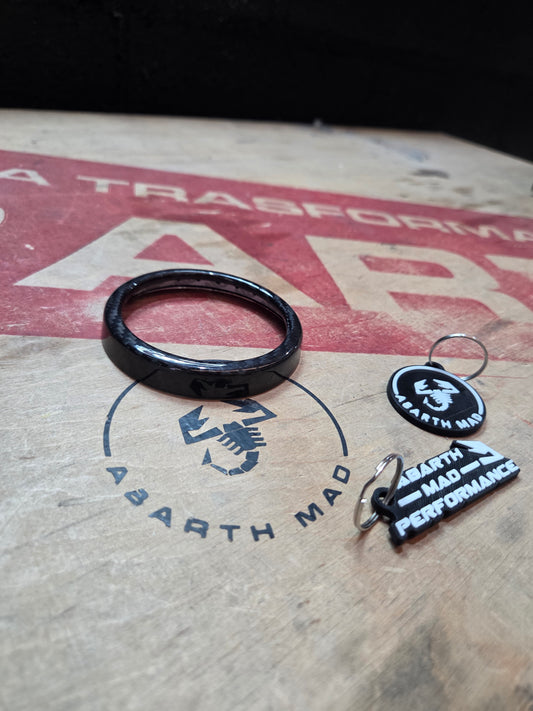 Abarth 595 695 Restyling Cover Aro Anillo Reloj Turbo Fibra de Carbono 100% Real