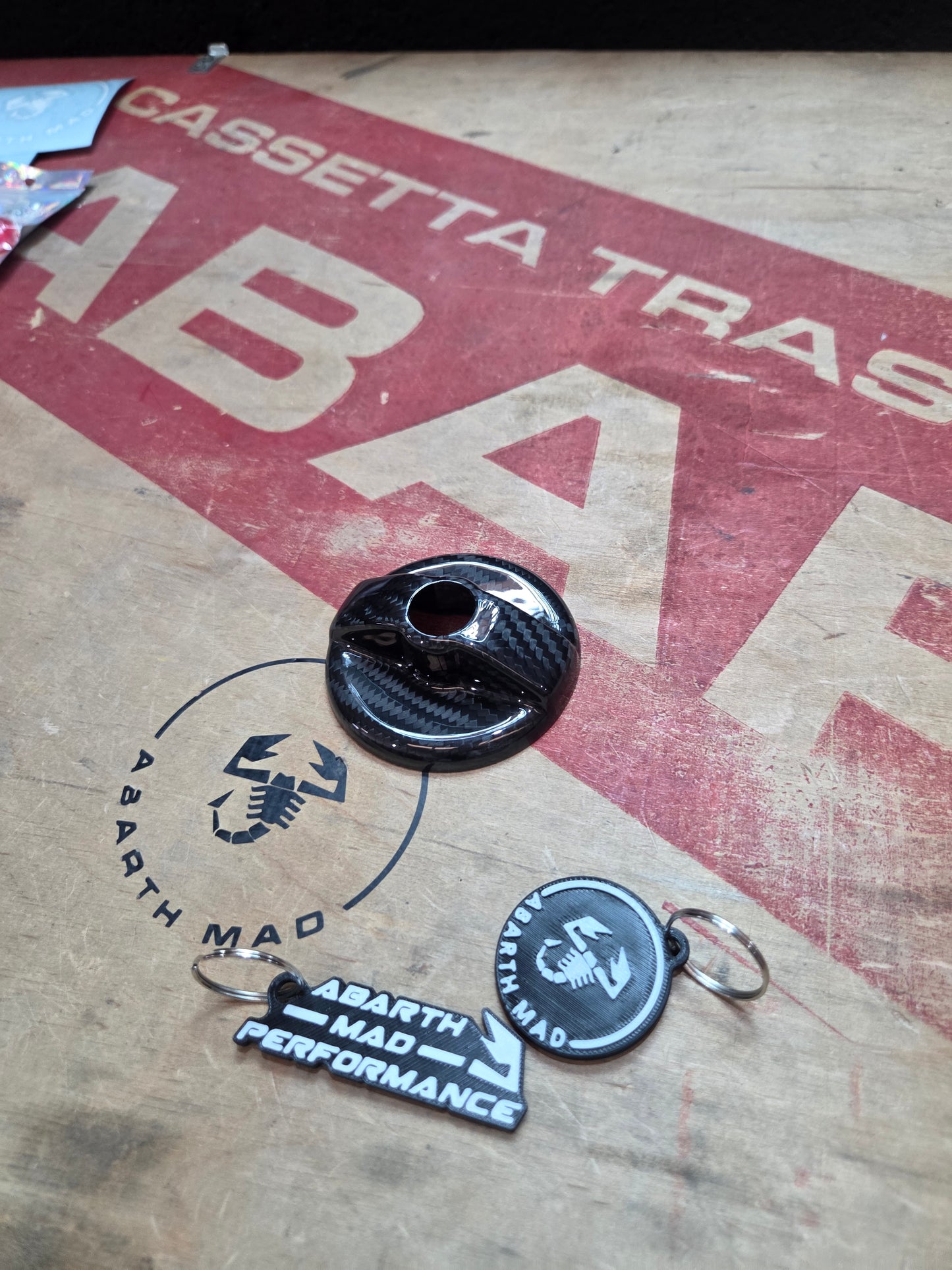 Abarth 500 595 695 Cover Tapón Depósito Gasolina 100% Real Fuel Tank