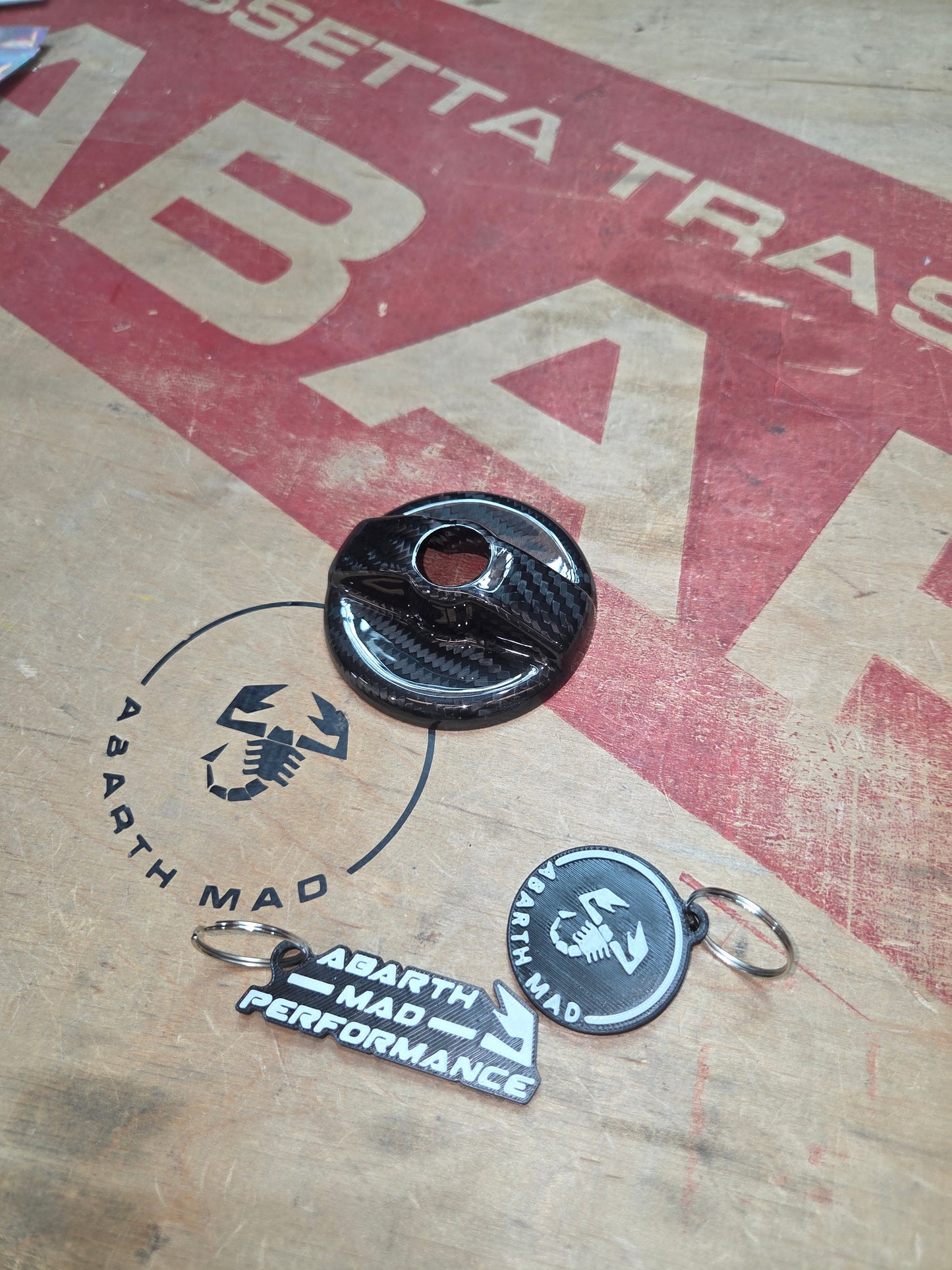 Abarth 500 595 695 Cover Tapón Depósito Gasolina 100% Real Fuel Tank