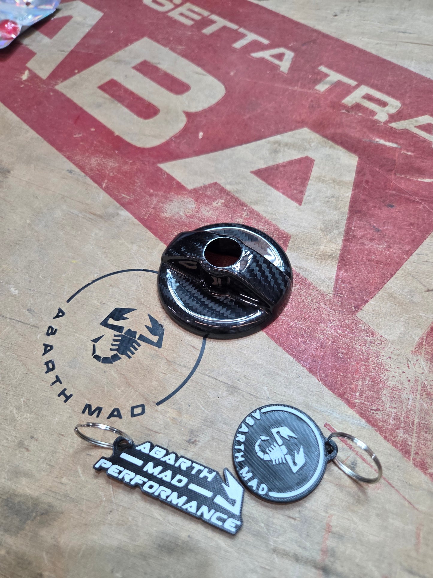 Abarth 500 595 695 Cover Tapón Depósito Gasolina 100% Real Fuel Tank