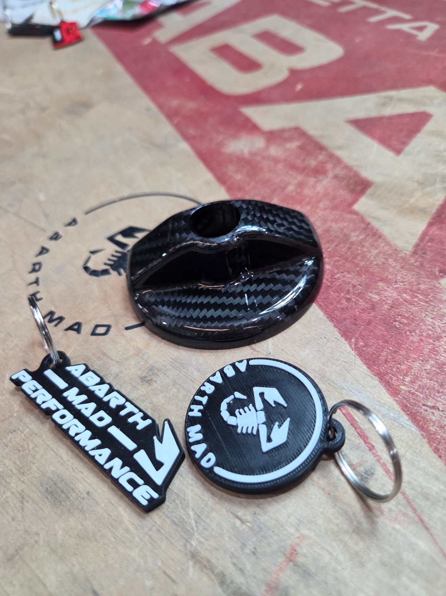 Abarth 500 595 695 Cover Tapón Depósito Gasolina 100% Real Fuel Tank