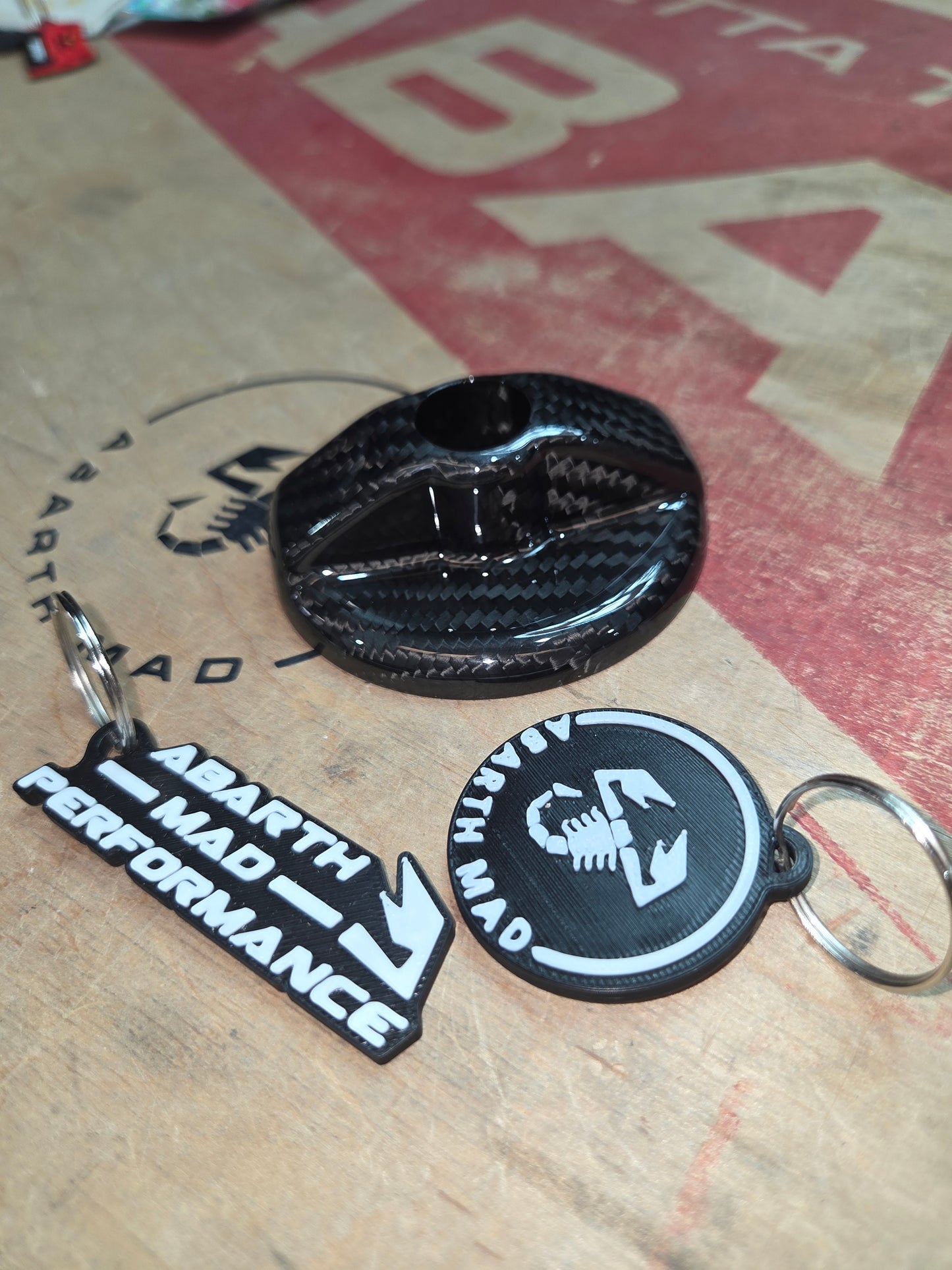 Abarth 500 595 695 Cover Tapón Depósito Gasolina 100% Real Fuel Tank