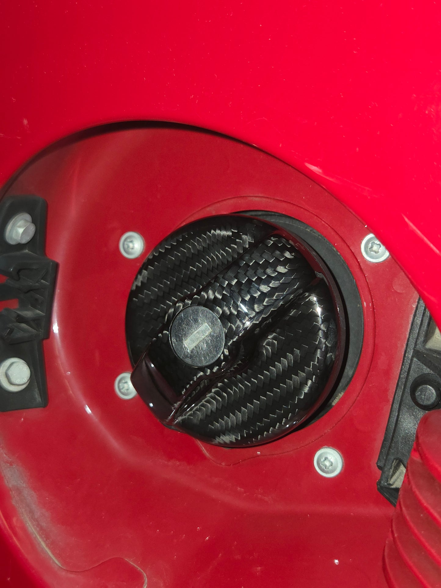 Abarth 500 595 695 Cover Tapón Depósito Gasolina 100% Real Fuel Tank