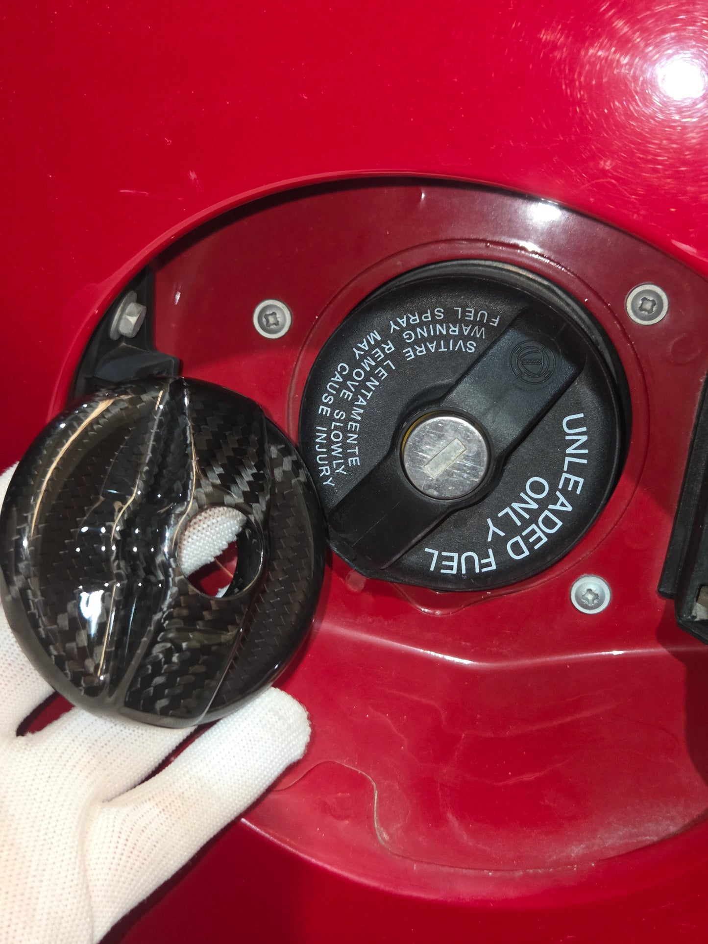 Abarth 500 595 695 Cover Tapón Depósito Gasolina 100% Real Fuel Tank