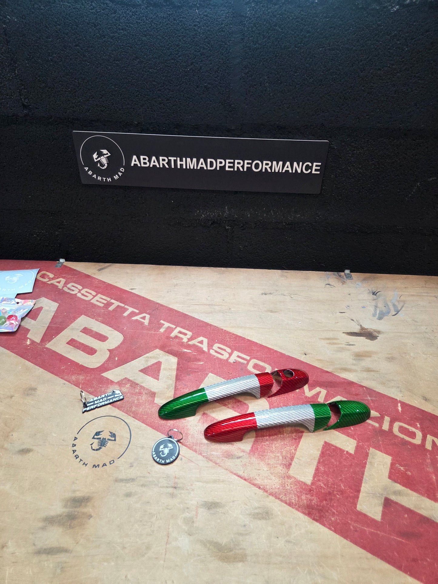 Abarth 500 595 695 Manetas Italia 🇮🇹 Cover Fibra de Carbono Door Handle 100% Real