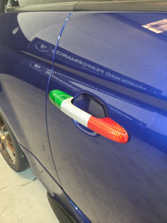 Abarth 500 595 695 Manetas Italia 🇮🇹 Cover Fibra de Carbono Door Handle 100% Real