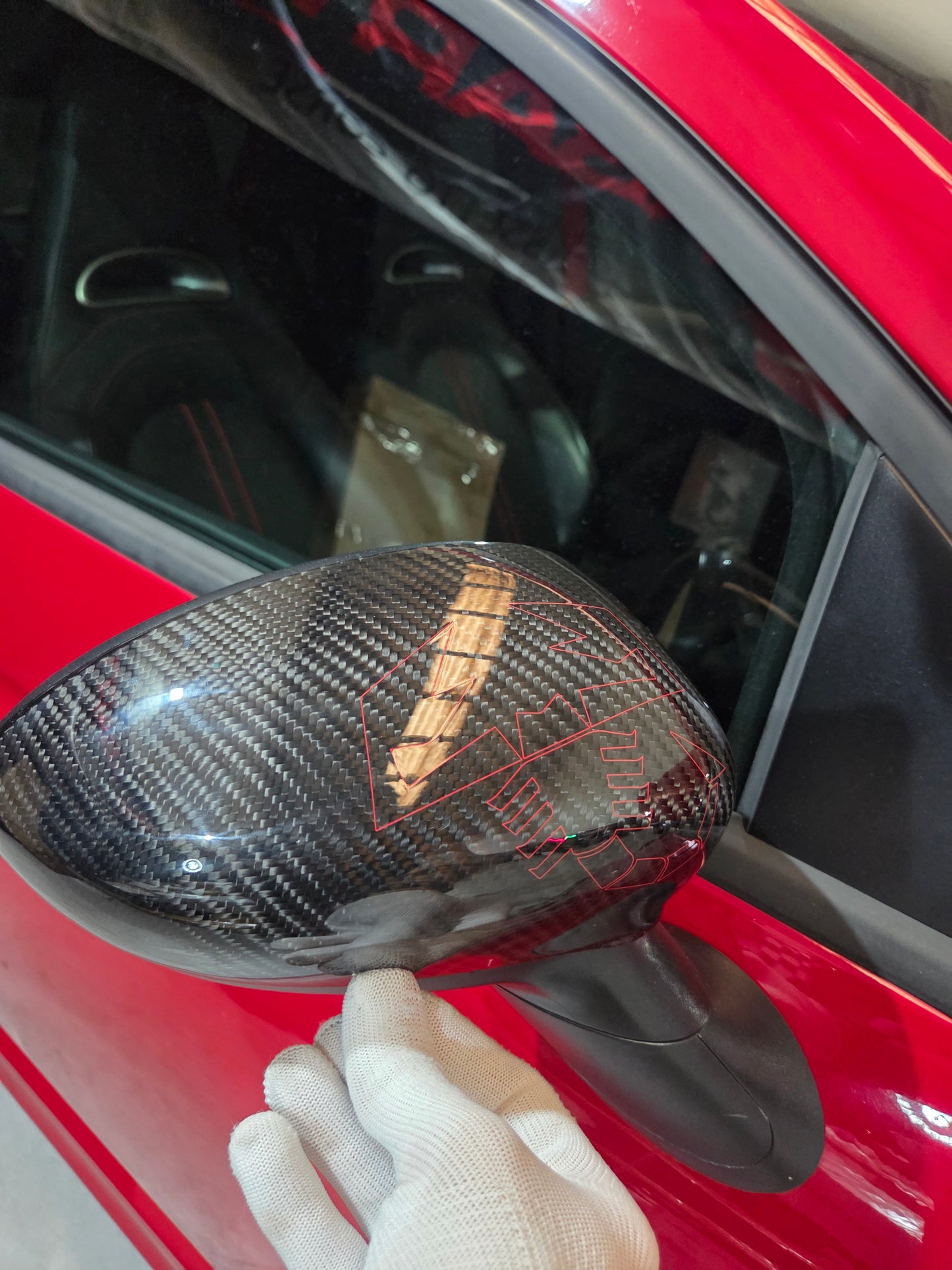 Abarth Fiat Carcasa Retrovisores Espejos Mirror Fibra de Carbono Vinilo Lacado