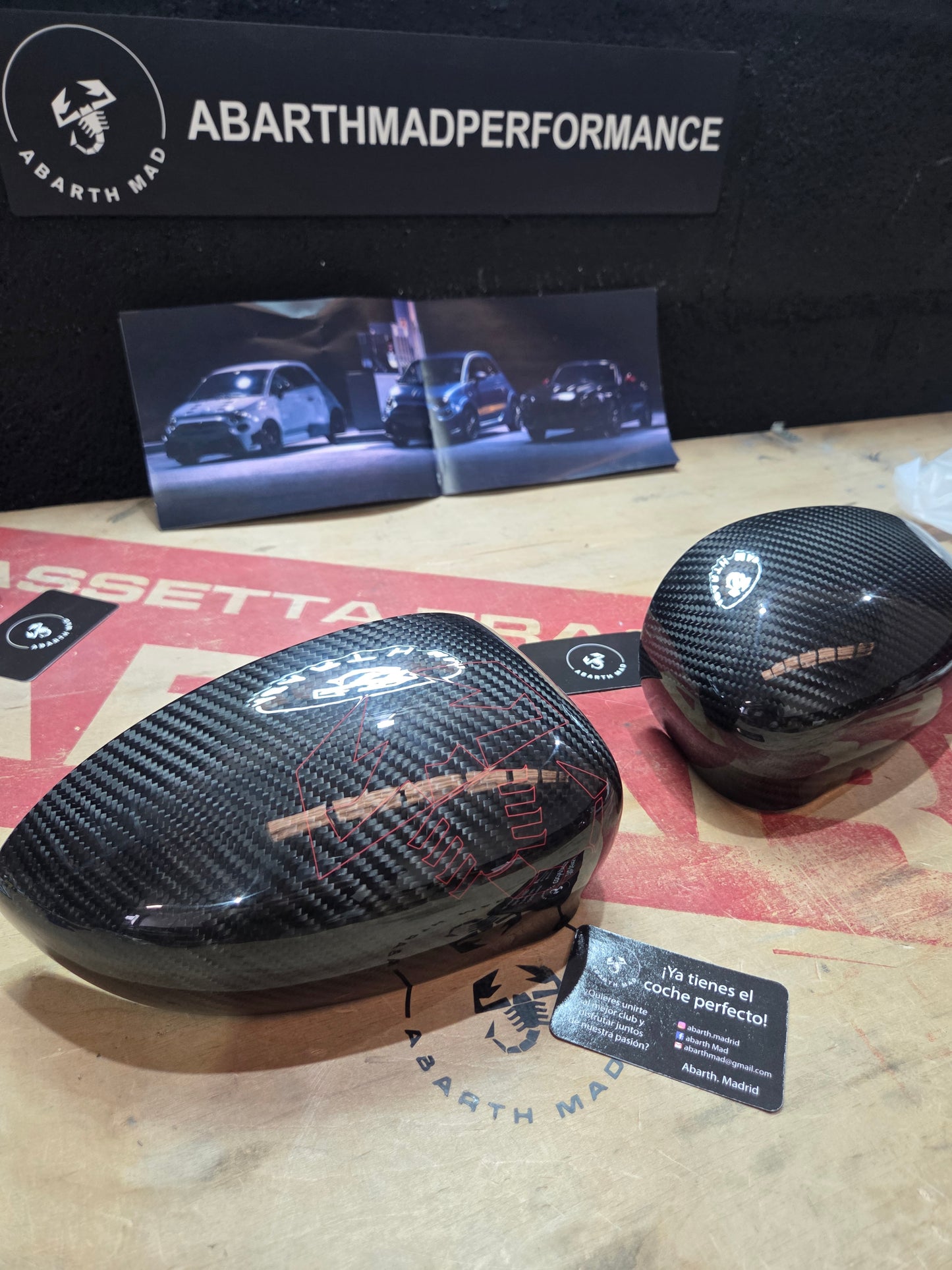 Abarth Fiat Carcasa Retrovisores Espejos Mirror Fibra de Carbono Vinilo Lacado
