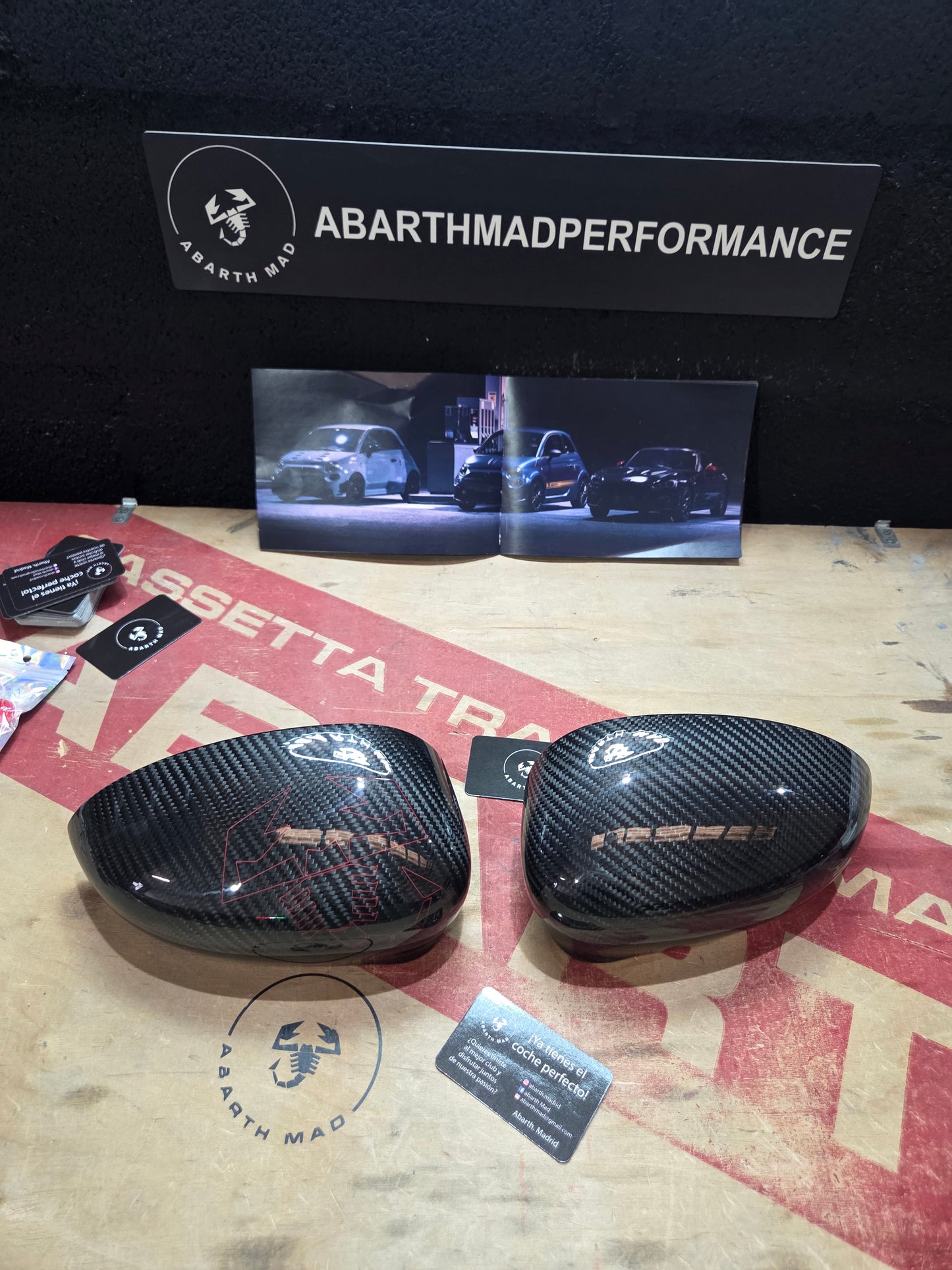Abarth Fiat Carcasa Retrovisores Espejos Mirror Fibra de Carbono Vinilo Lacado