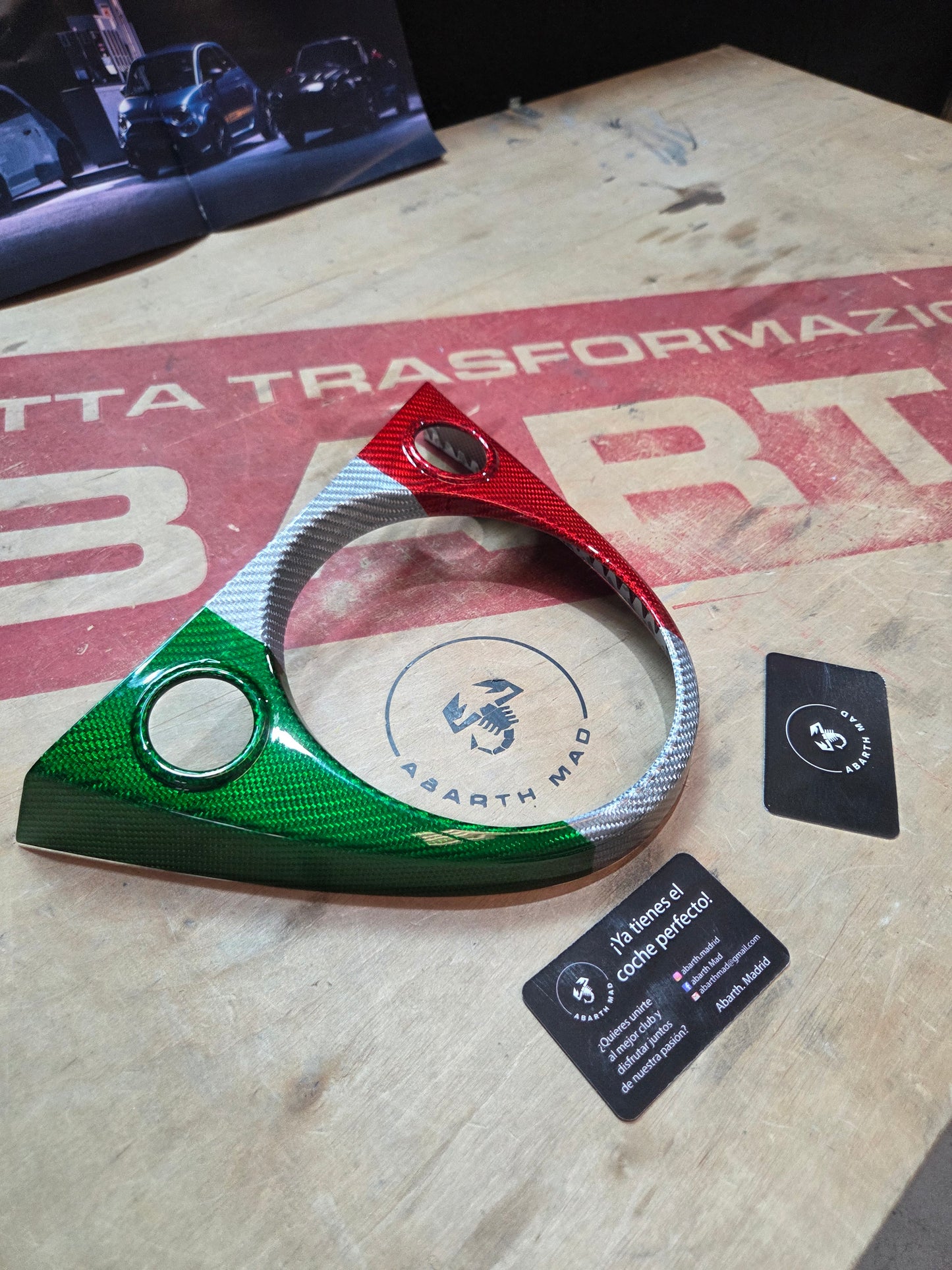 Abarth 2016+ Restyling Cover Cambio Carbono Italia 🇮🇹 Carbon Fiber Gearbox Surround