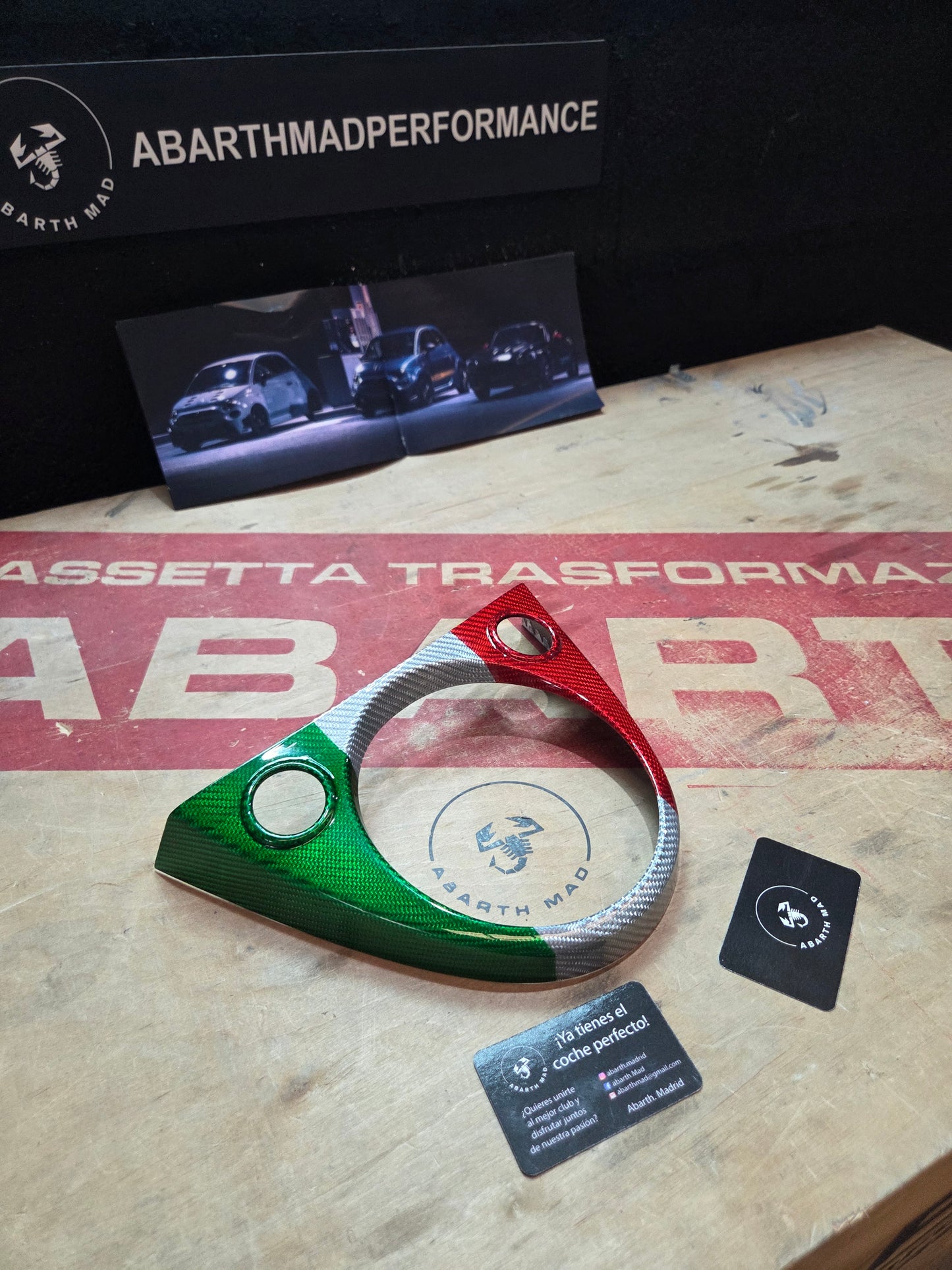 Abarth 2016+ Restyling Cover Cambio Carbono Italia 🇮🇹 Carbon Fiber Gearbox Surround