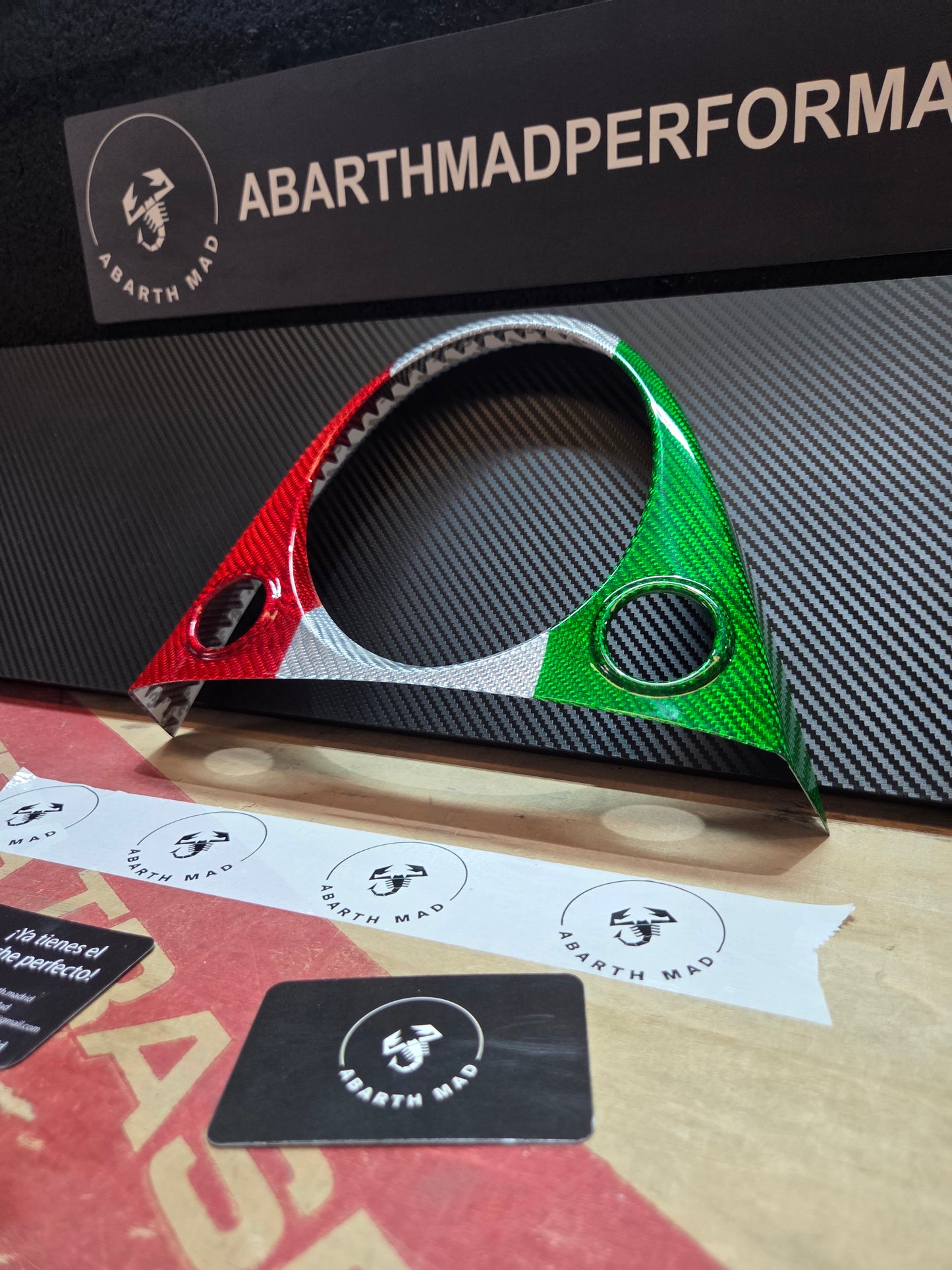 Abarth 2016+ Restyling Cover Cambio Carbono Italia 🇮🇹 Carbon Fiber Gearbox Surround