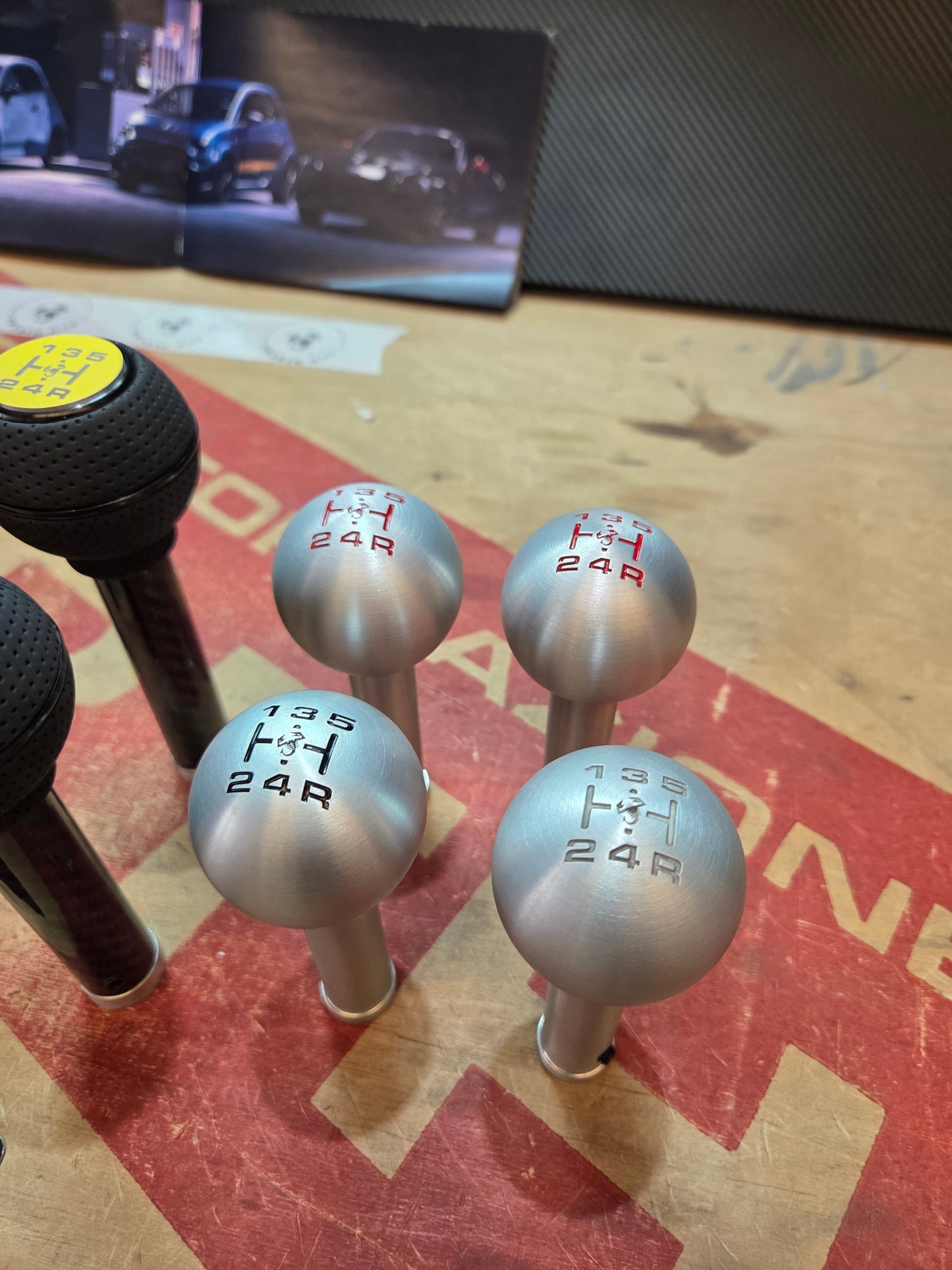 Abarth Aluminum Ball Knob with Inscription