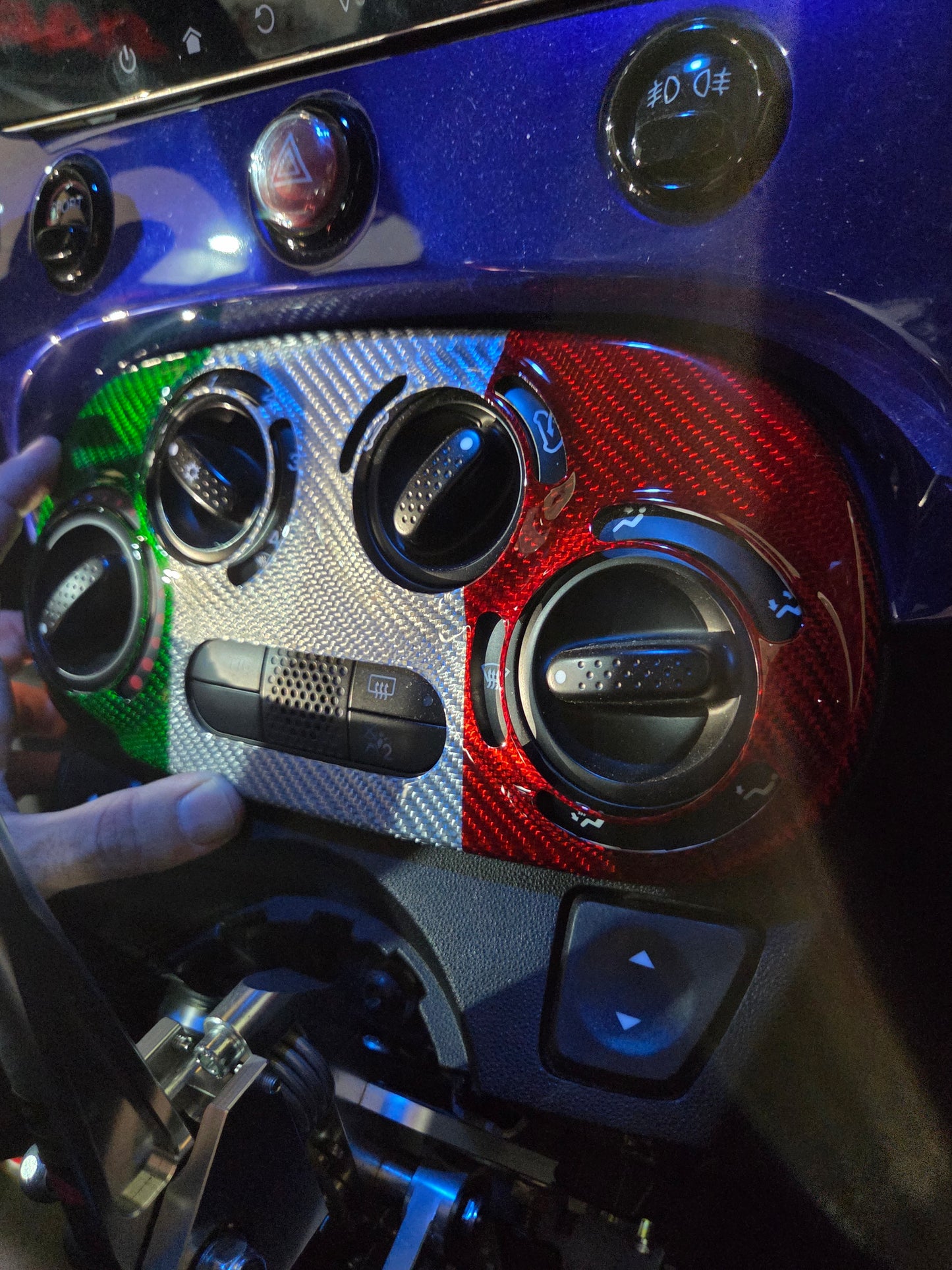 Abarth Cover Fibra de Carbono Italia 🇮🇹 Aire Acondicionado A/C Manual (no clima)