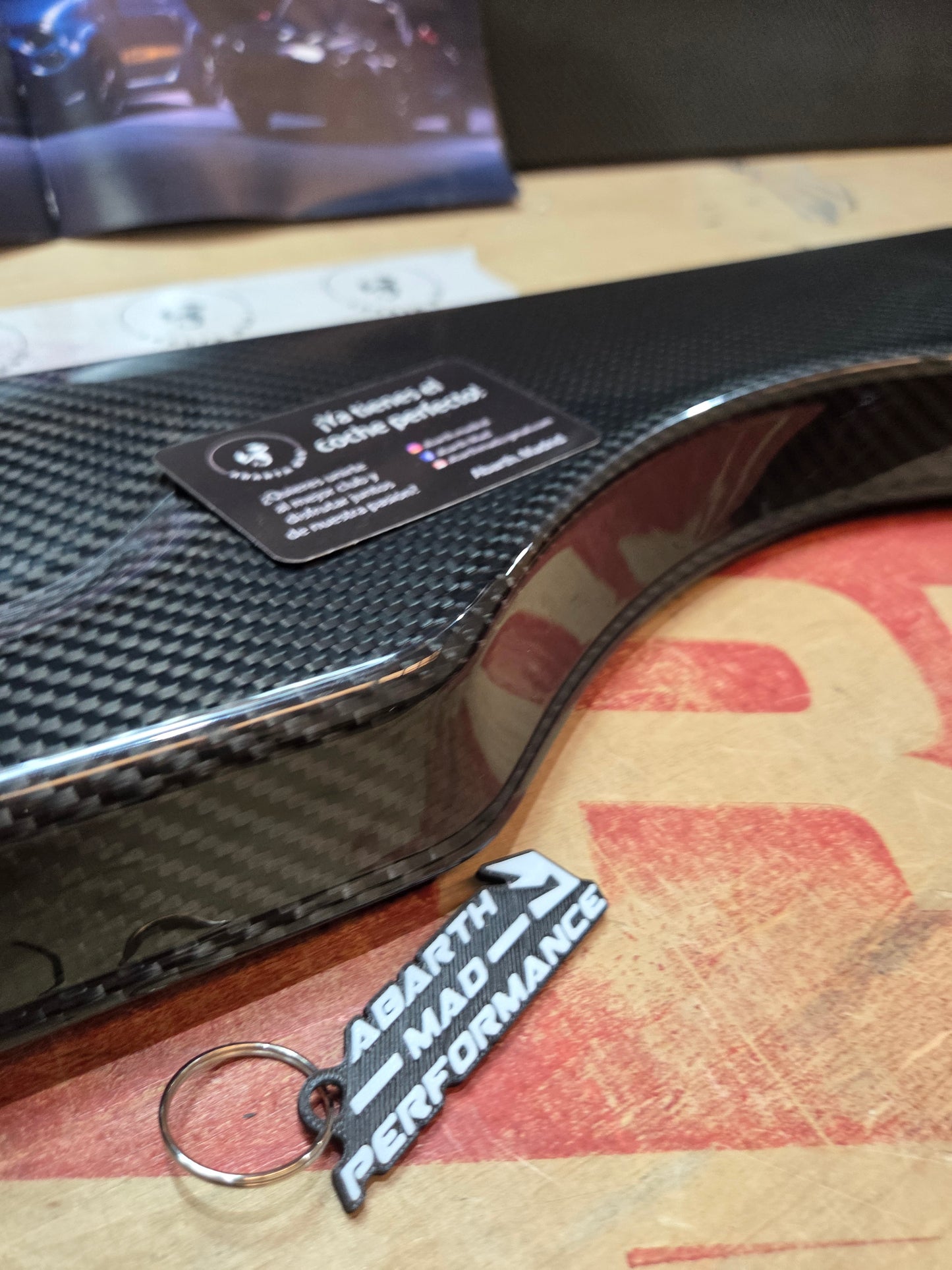 Abarth 500 595 695 Bandeja Maletero Cover Fibra de Carbono 100% Real Carbon Rear Storage rack