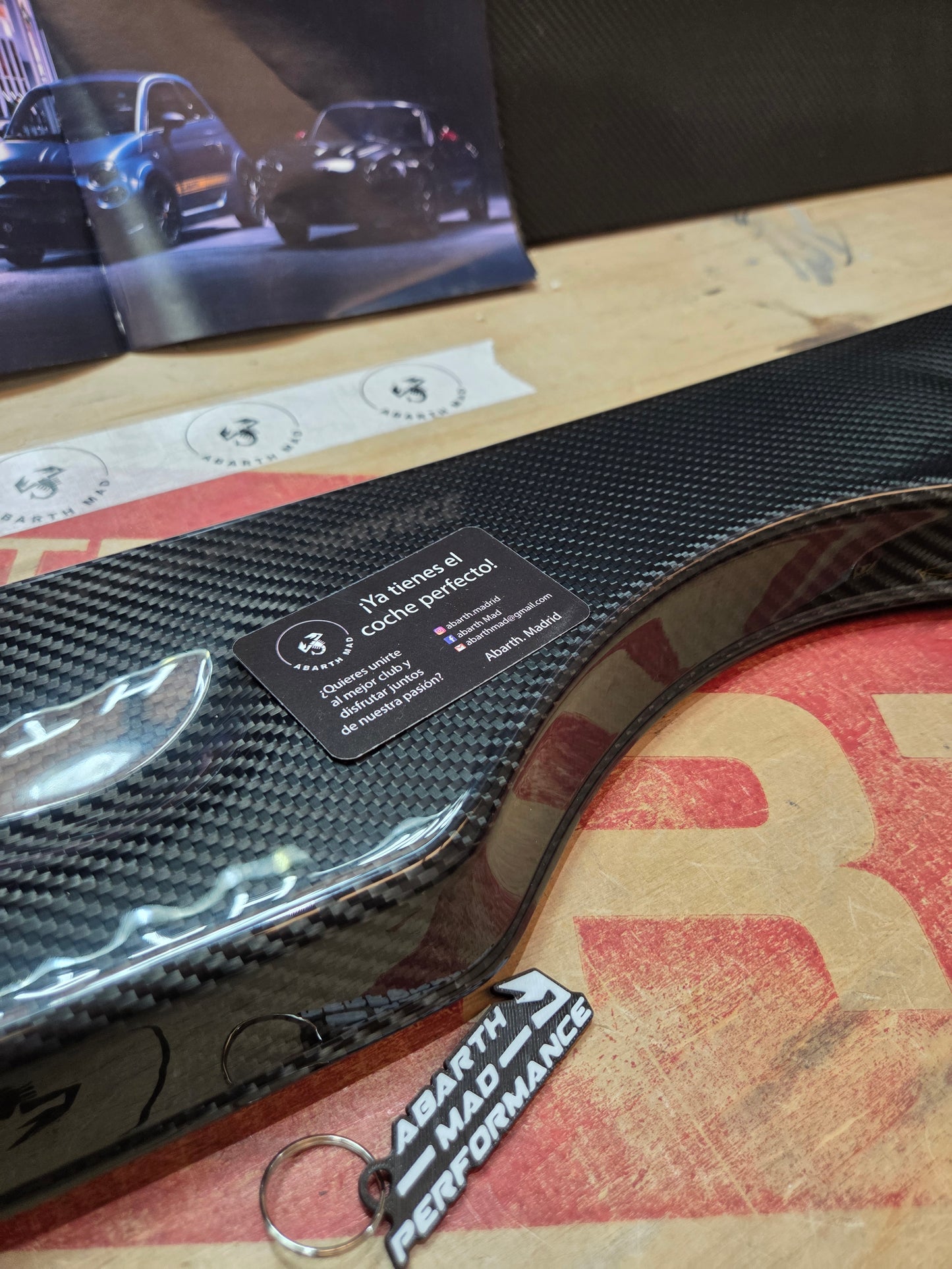 Abarth 500 595 695 Bandeja Maletero Cover Fibra de Carbono 100% Real Carbon Rear Storage rack